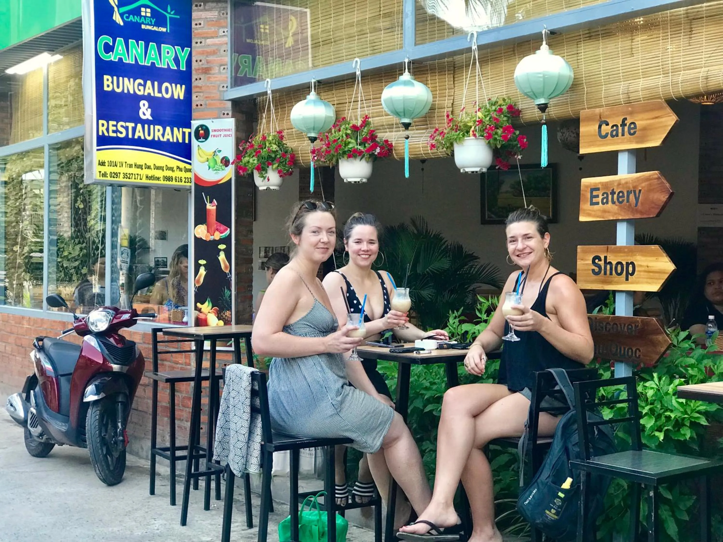 group of guests in Canary Bungalow