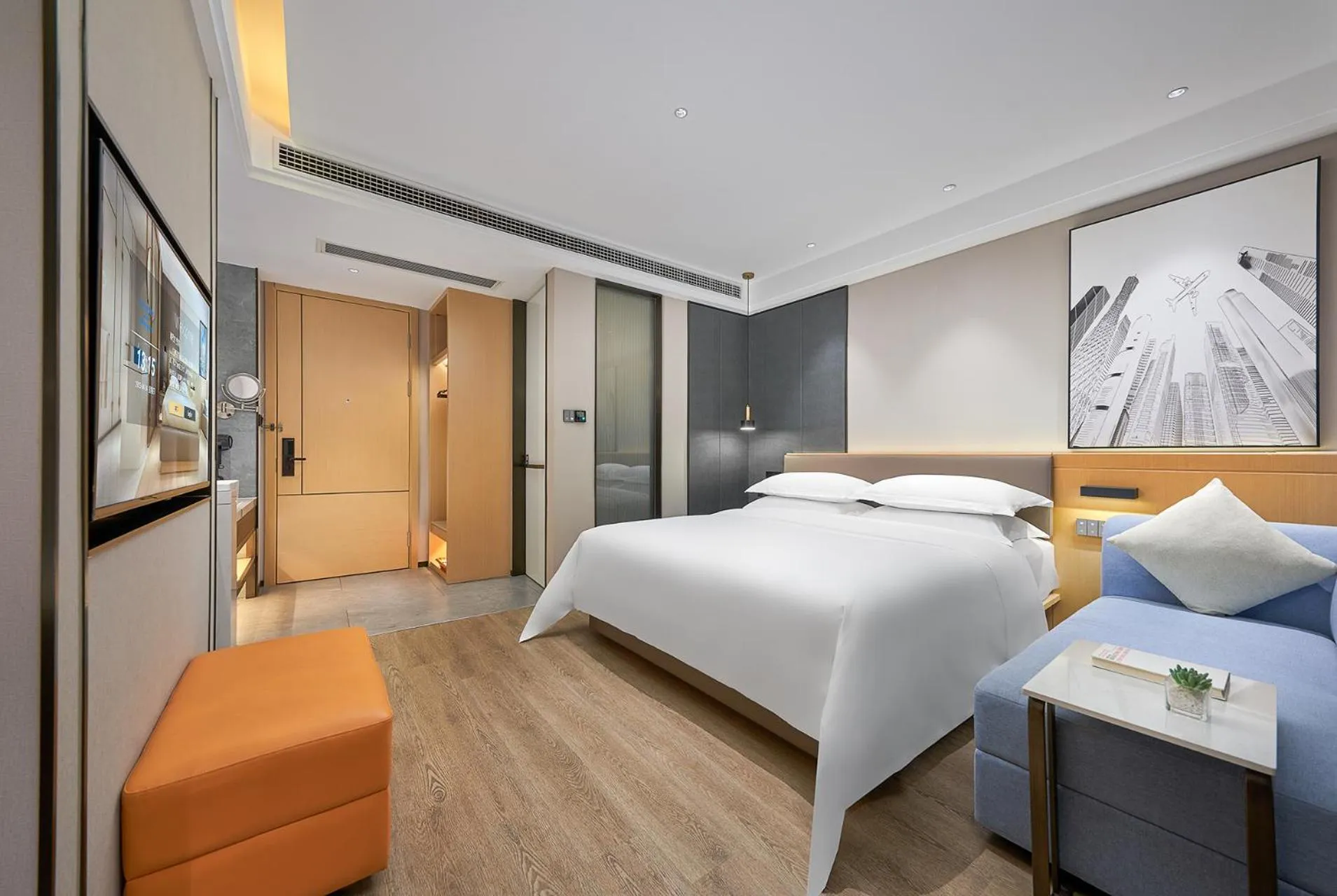 Bed in Fengyue Light Shang Hotel Guangzhou Baiyun Airport Store