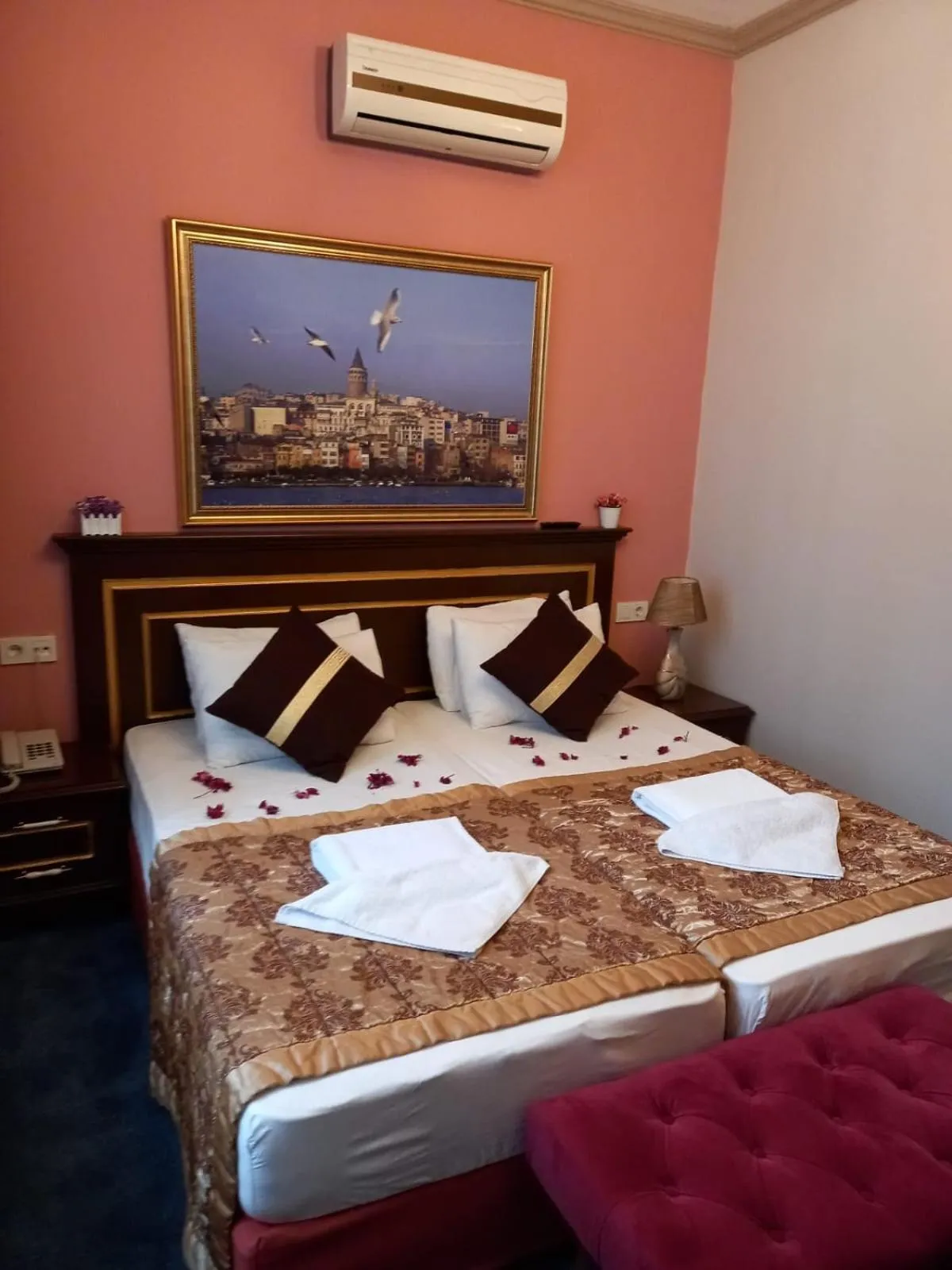 air conditioner, Bed in Emirhan Hotel, Sultanahmet