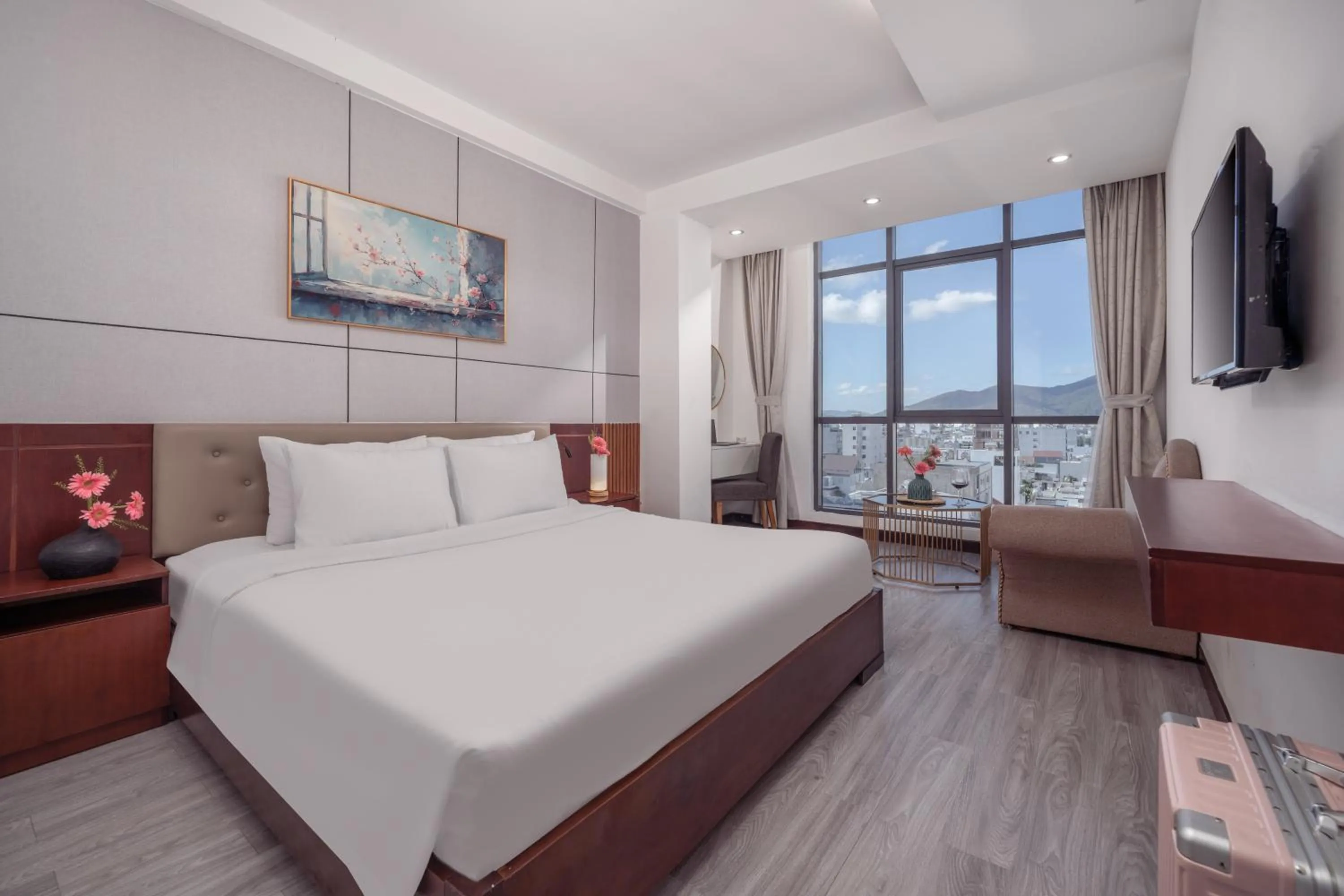 Bedroom, Bed in Star Hotel and Fitness- Free Sauna