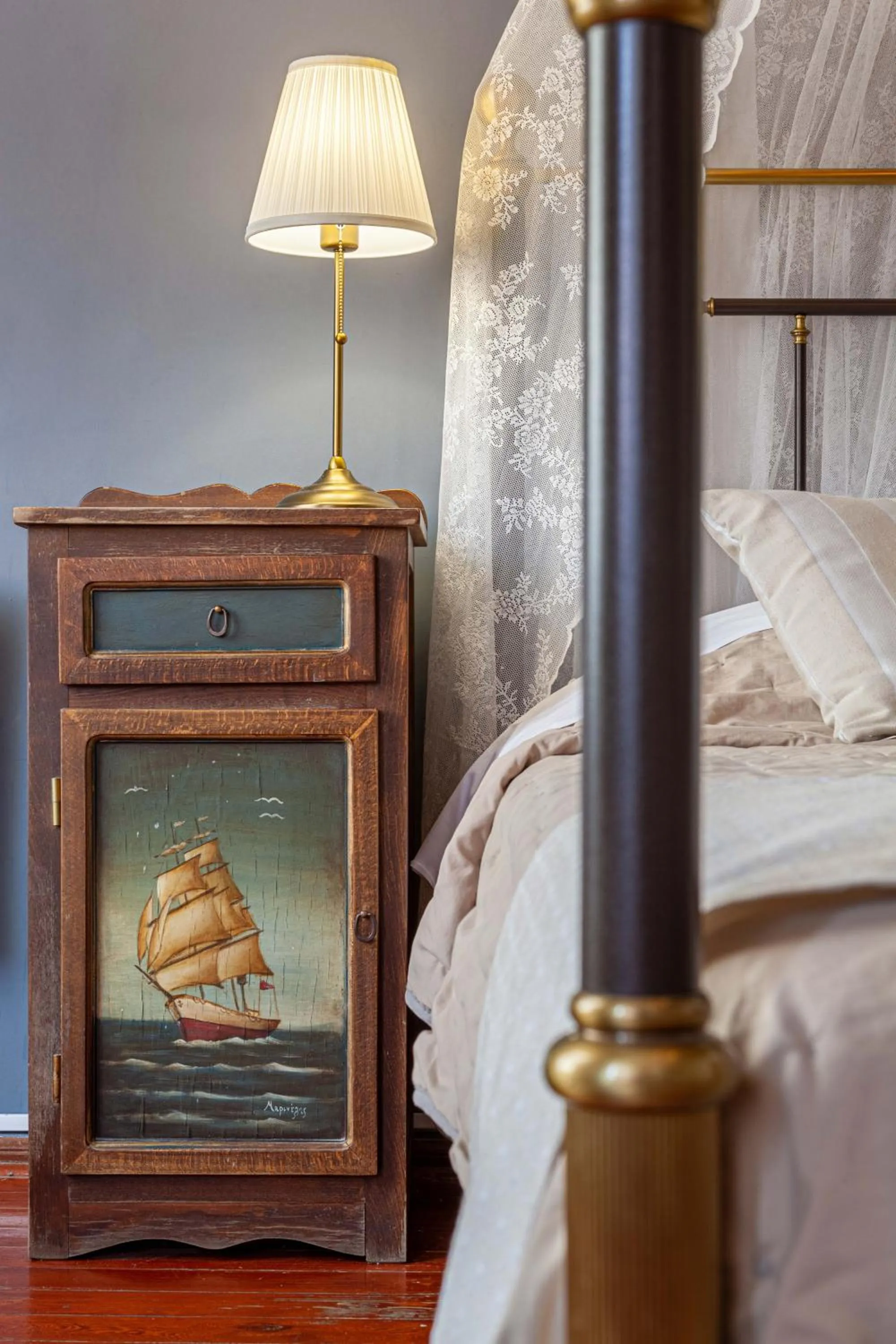 Decorative detail, Bed in Althaia Pension