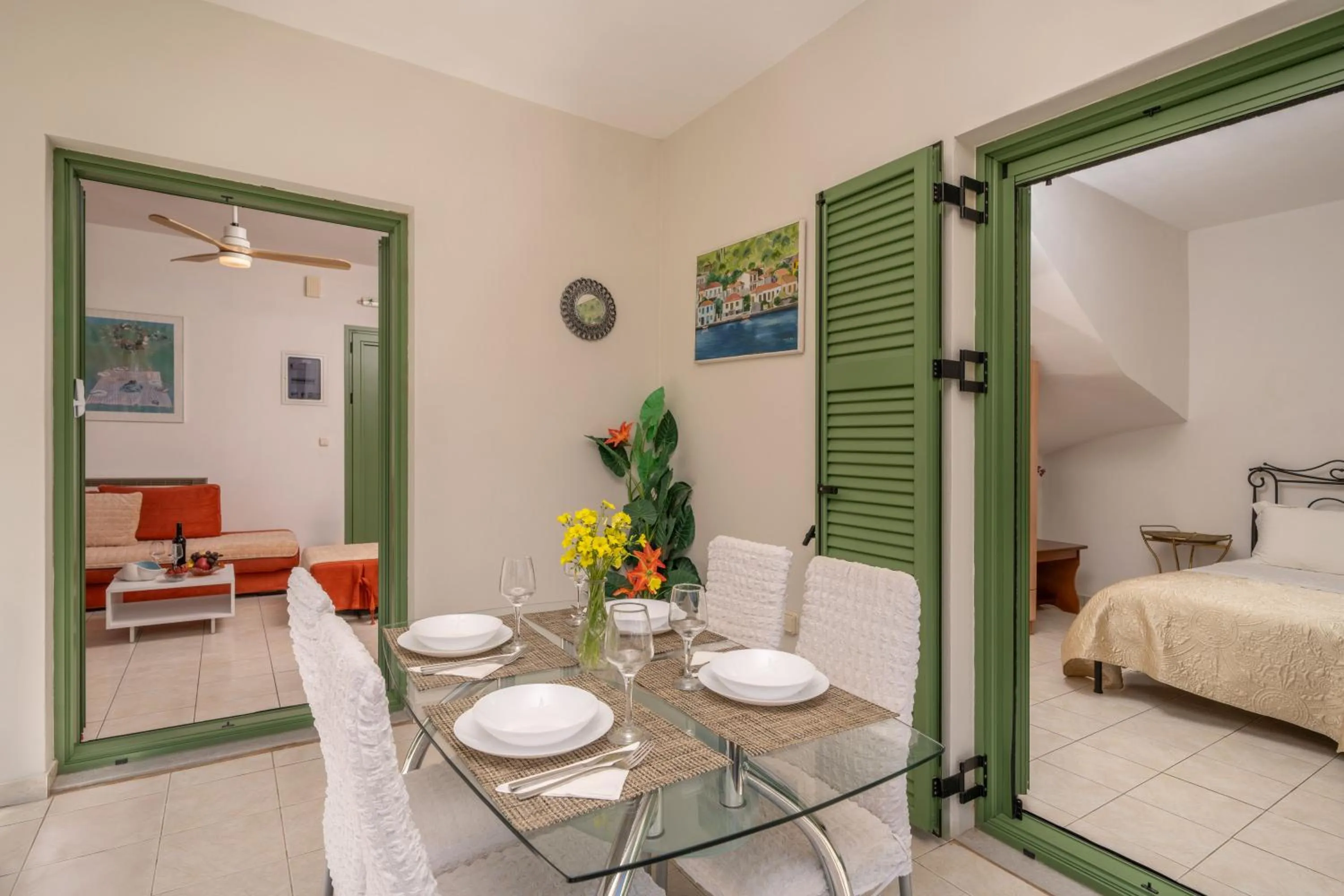 Bed in Monambeles Villas