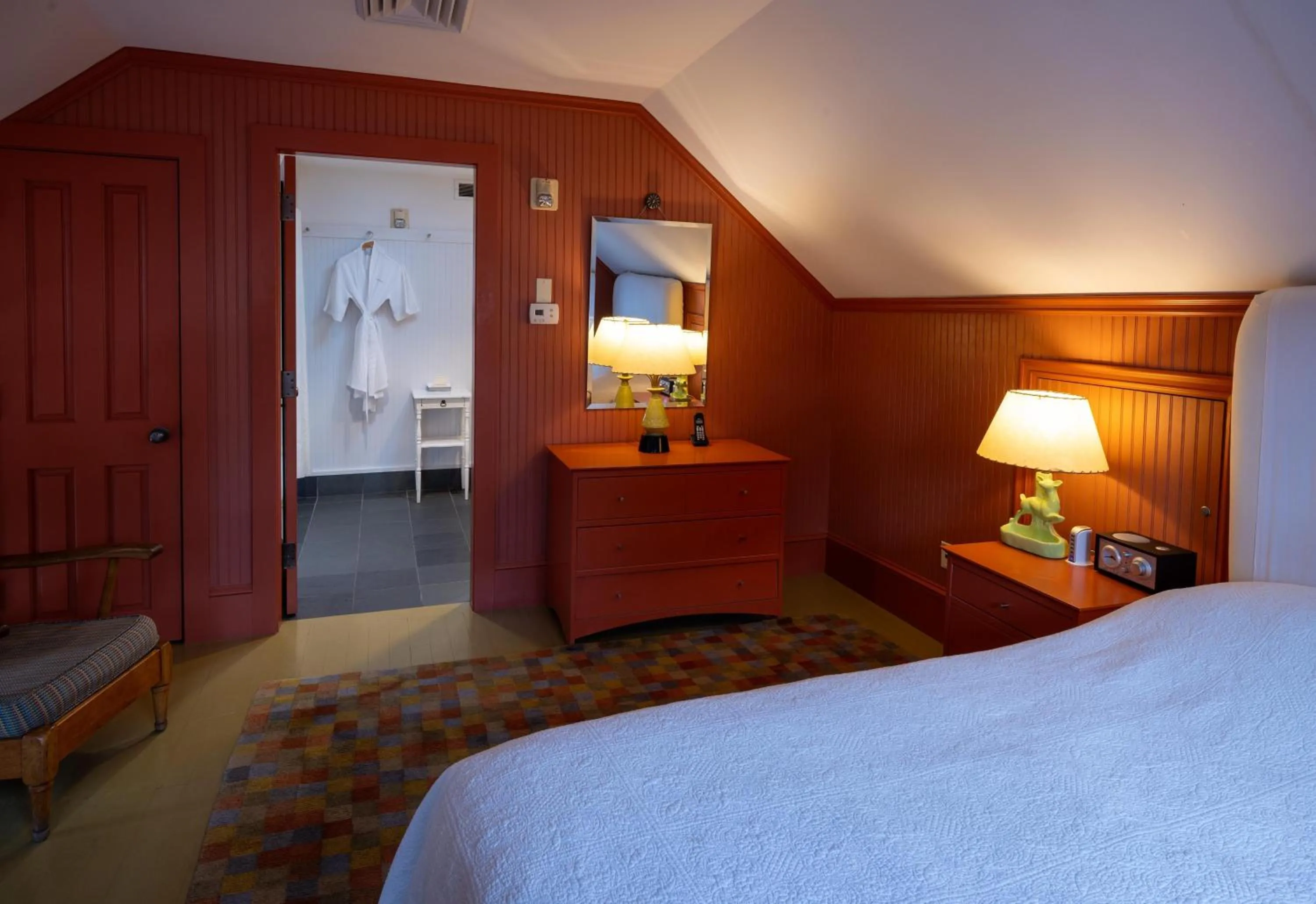 Bed in The Porches Inn at Mass MoCA