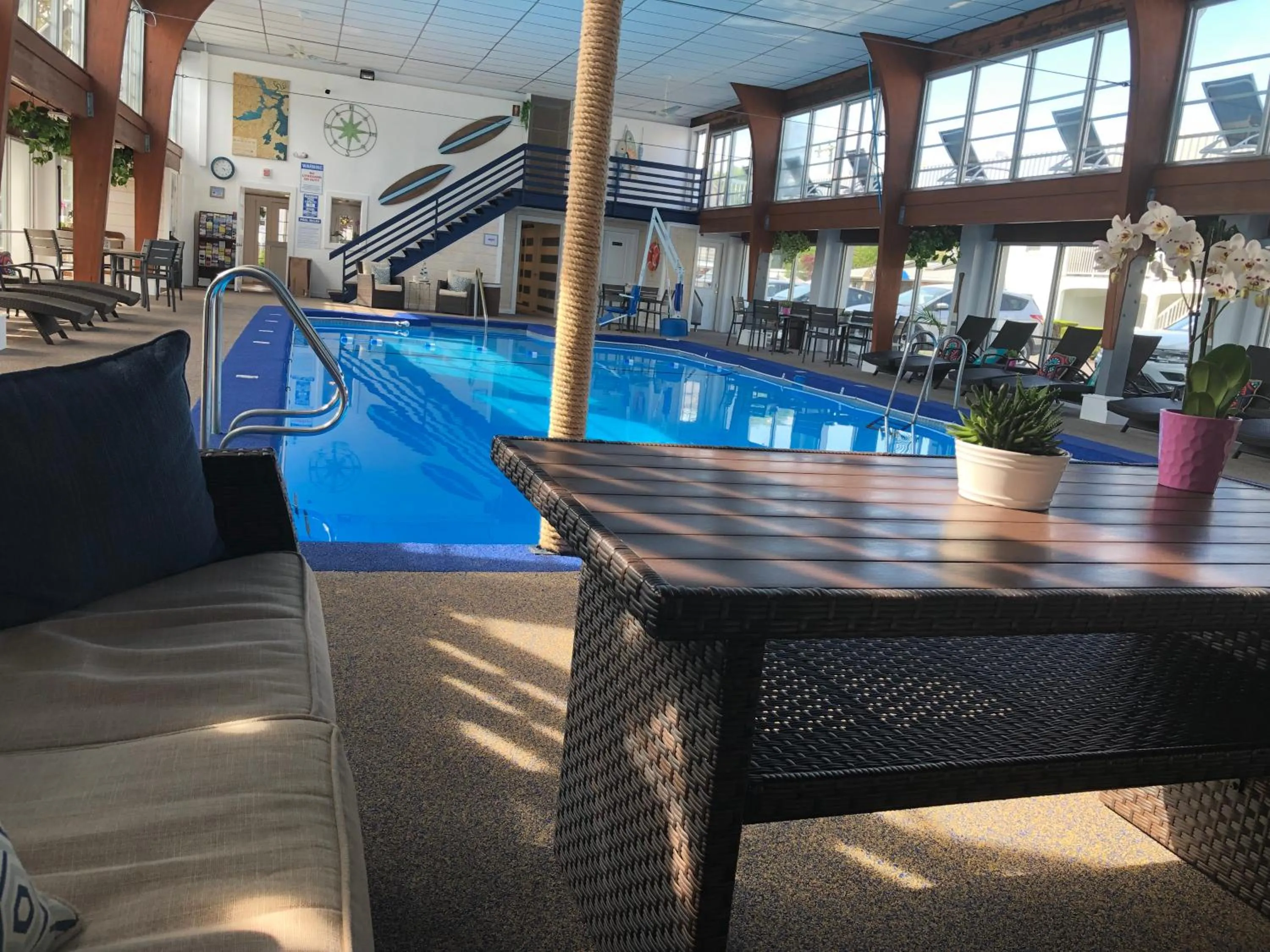 Pool view in Hyannis Inn