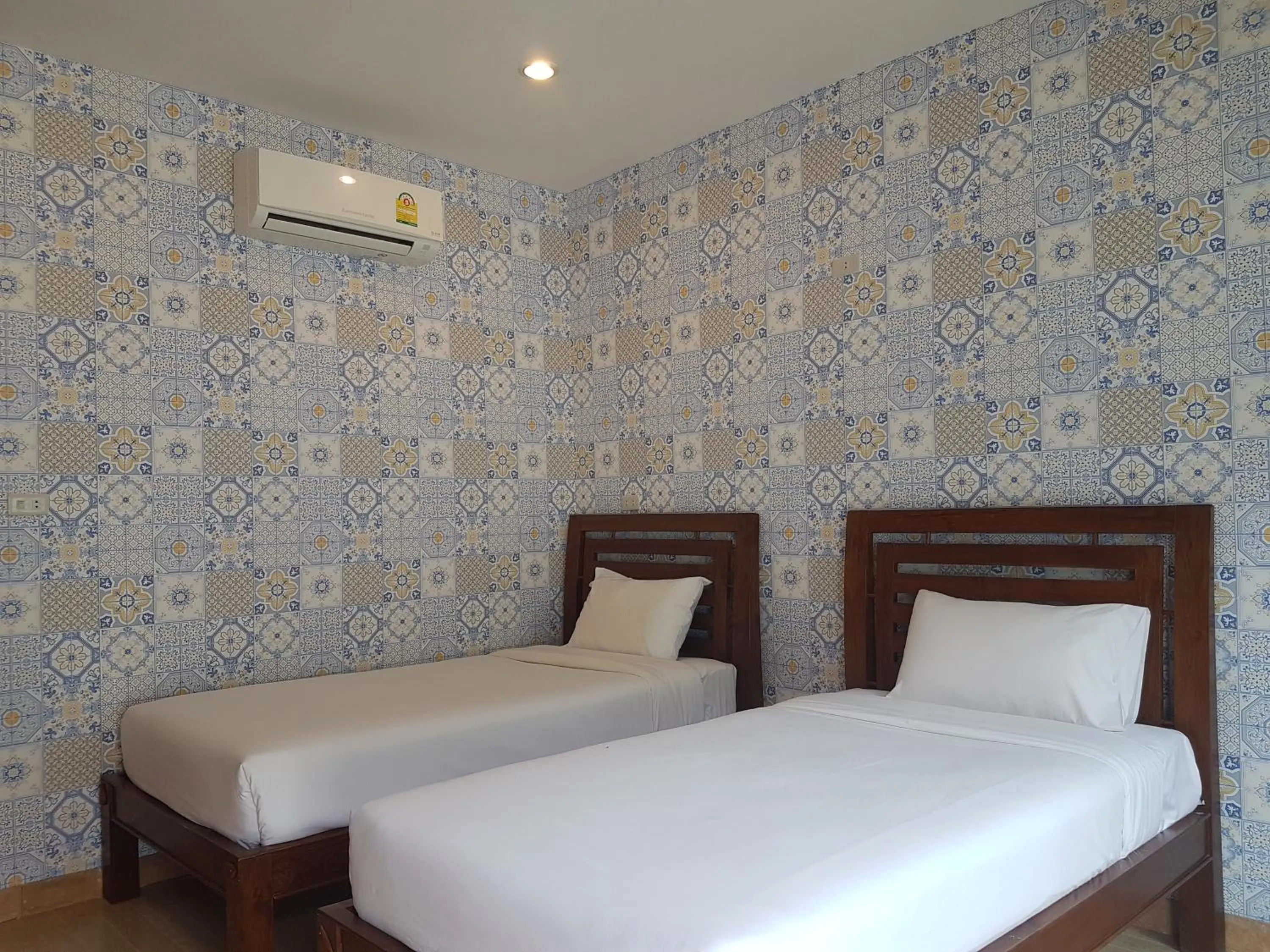 Bed in Blue Sky Villa Khao Yai