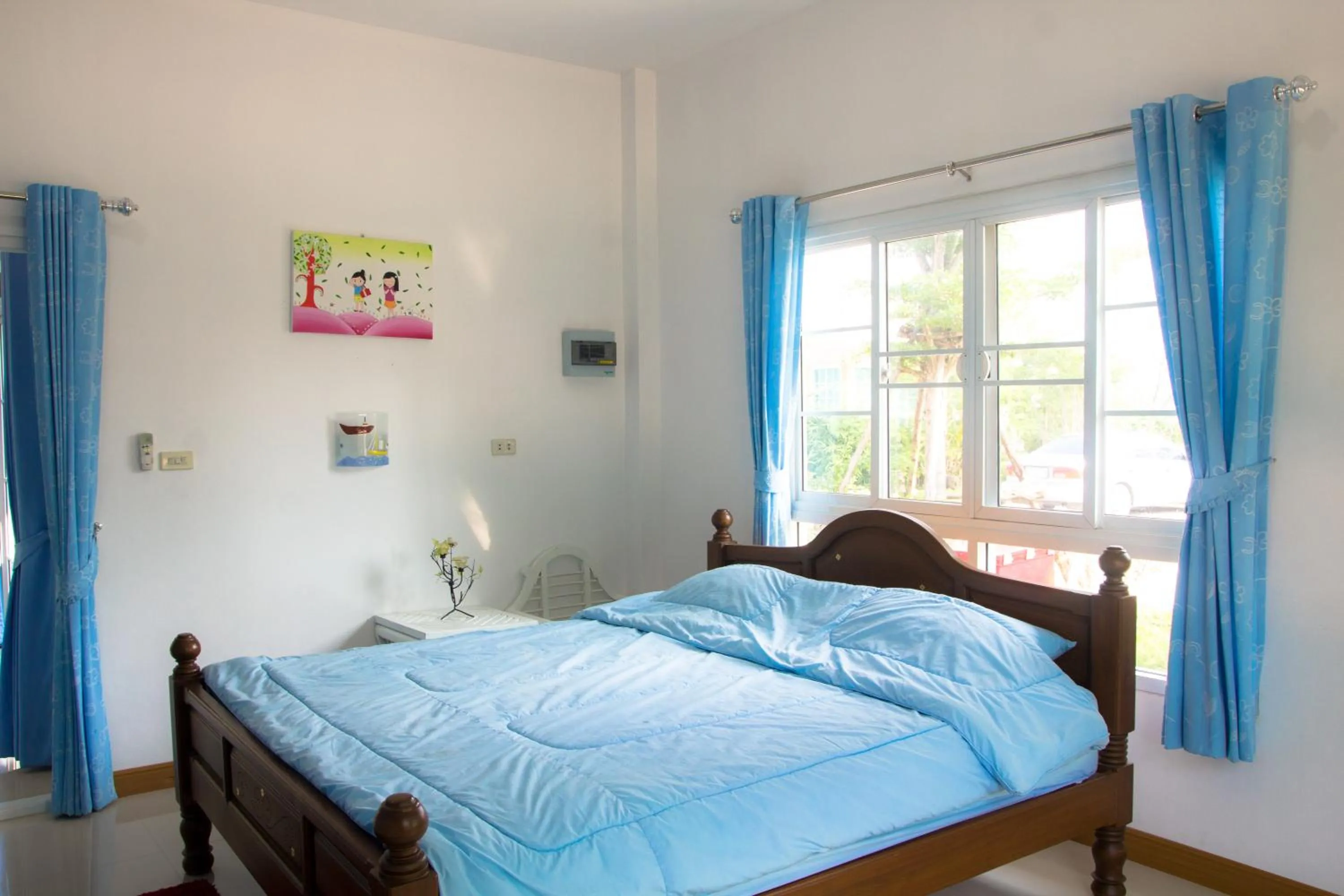 Bed in Blue Sky Villa Khao Yai