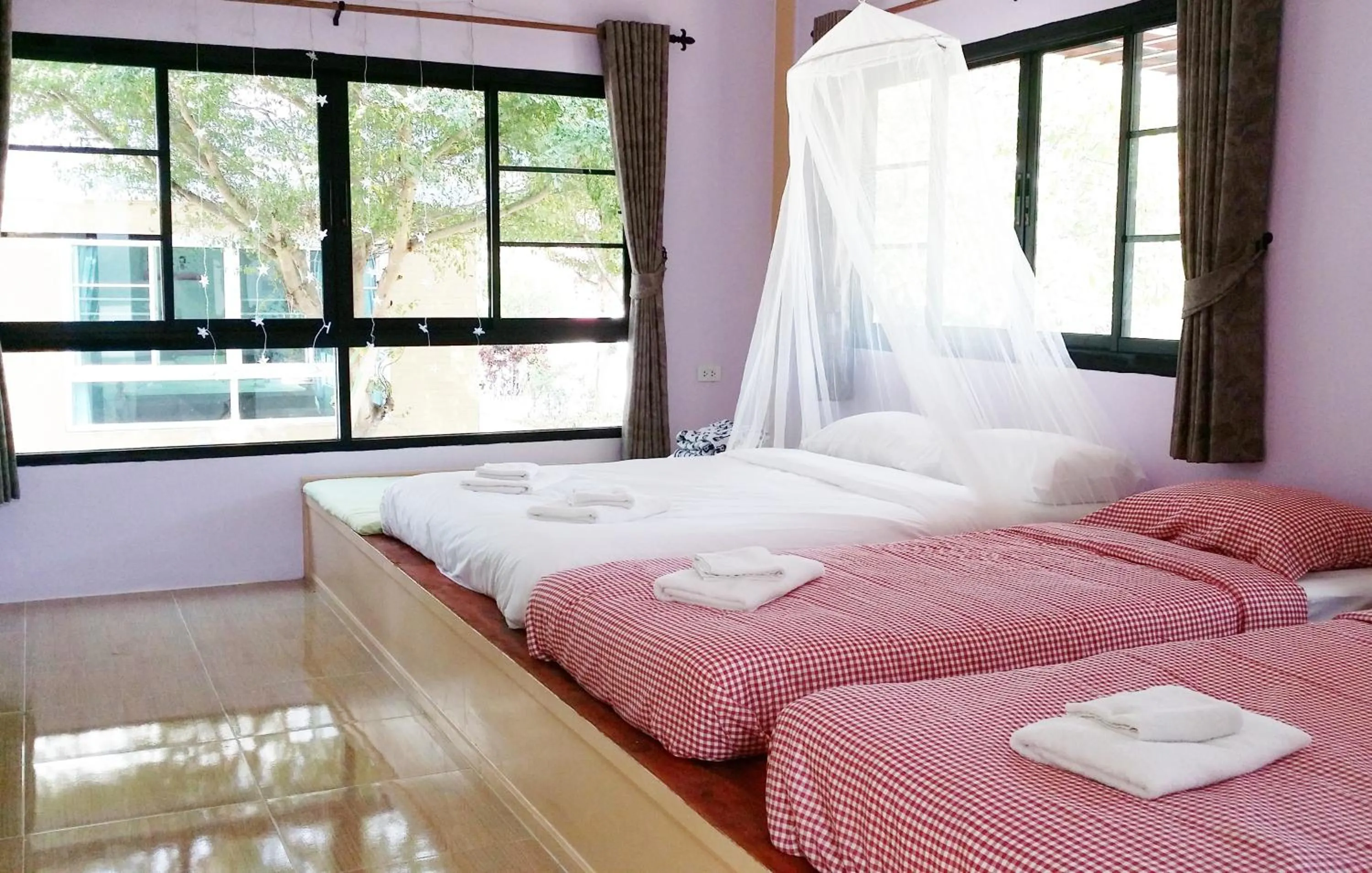 Bed in Blue Sky Villa Khao Yai