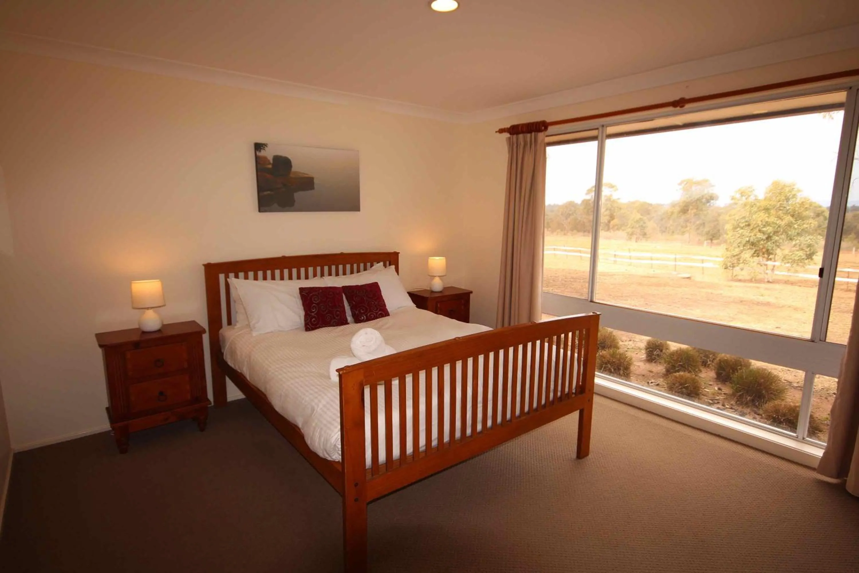 Bed in Verona Vineyard Cottage