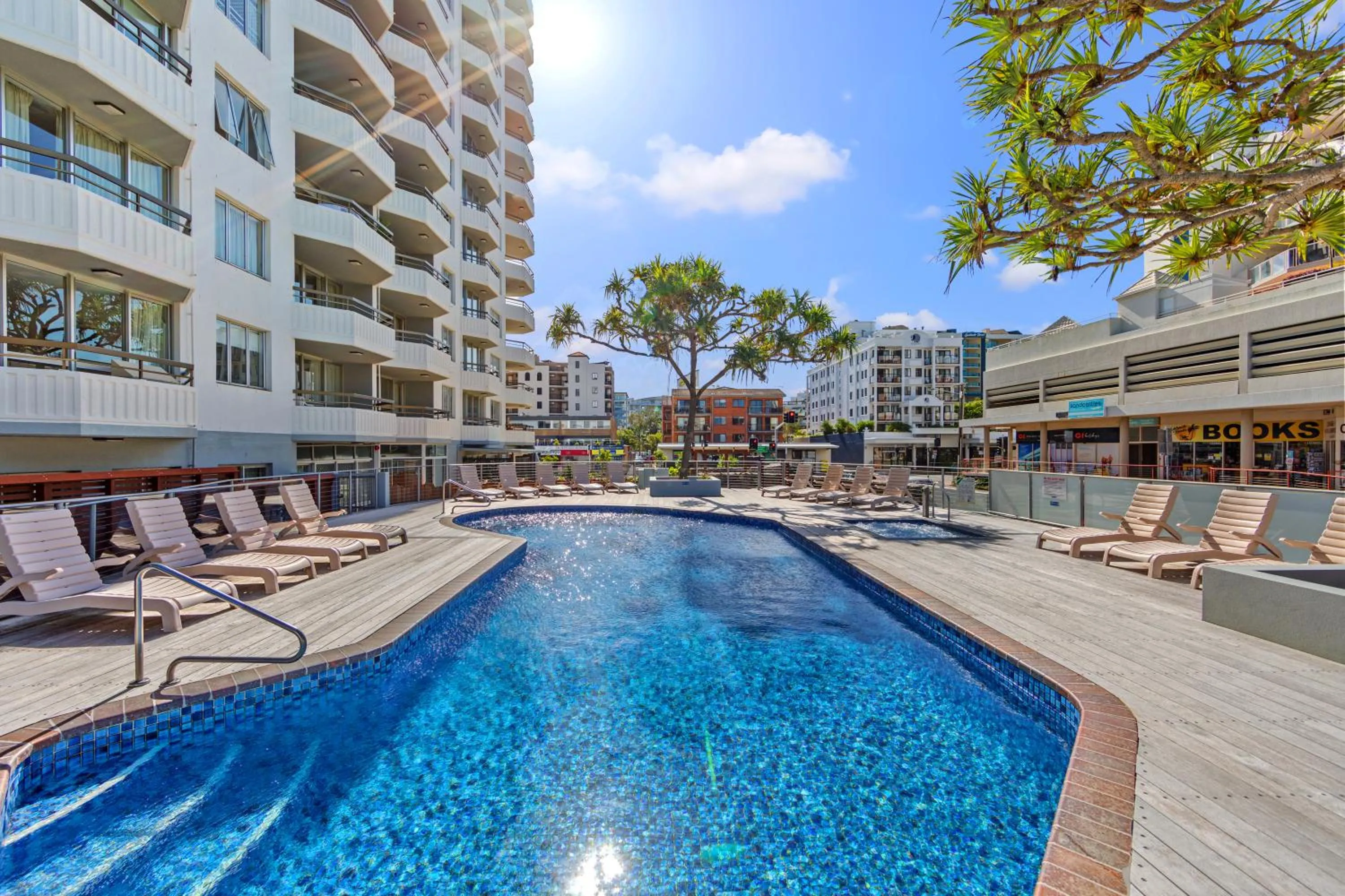Pool view in Newport Mooloolaba Apartments