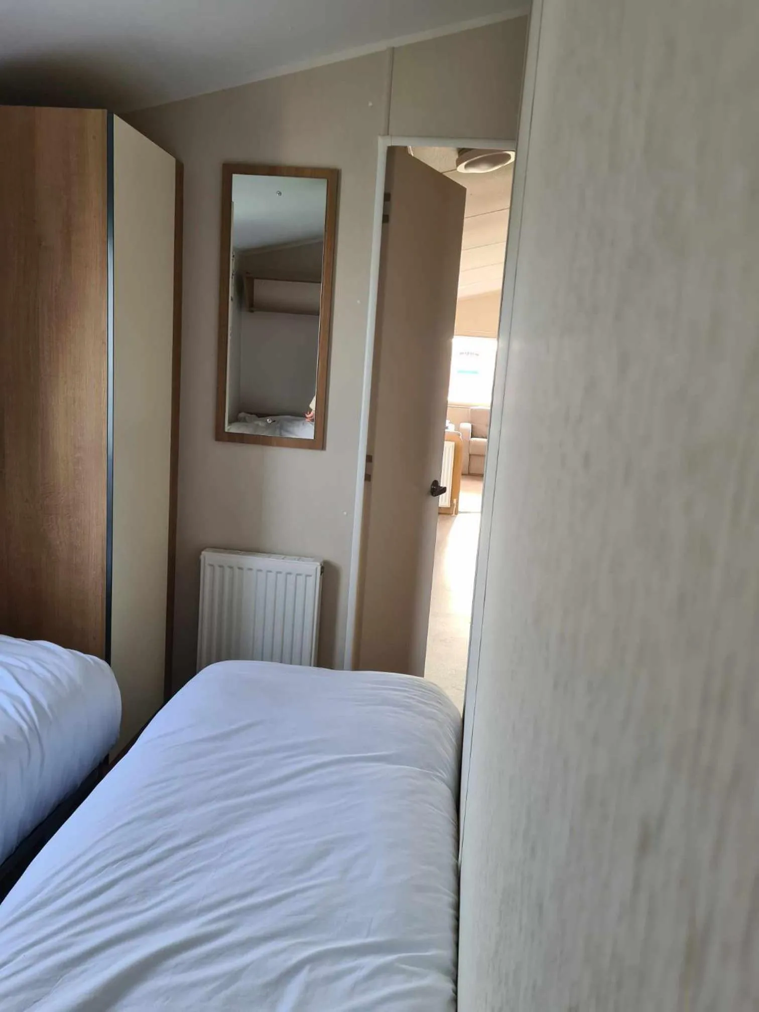 Bedroom, Bed in Happy Days Caravan 90 Primrose Field Primrose Valley