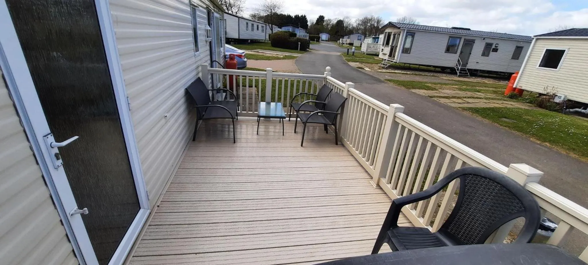 Balcony/Terrace in Happy Days Caravan 90 Primrose Field Primrose Valley