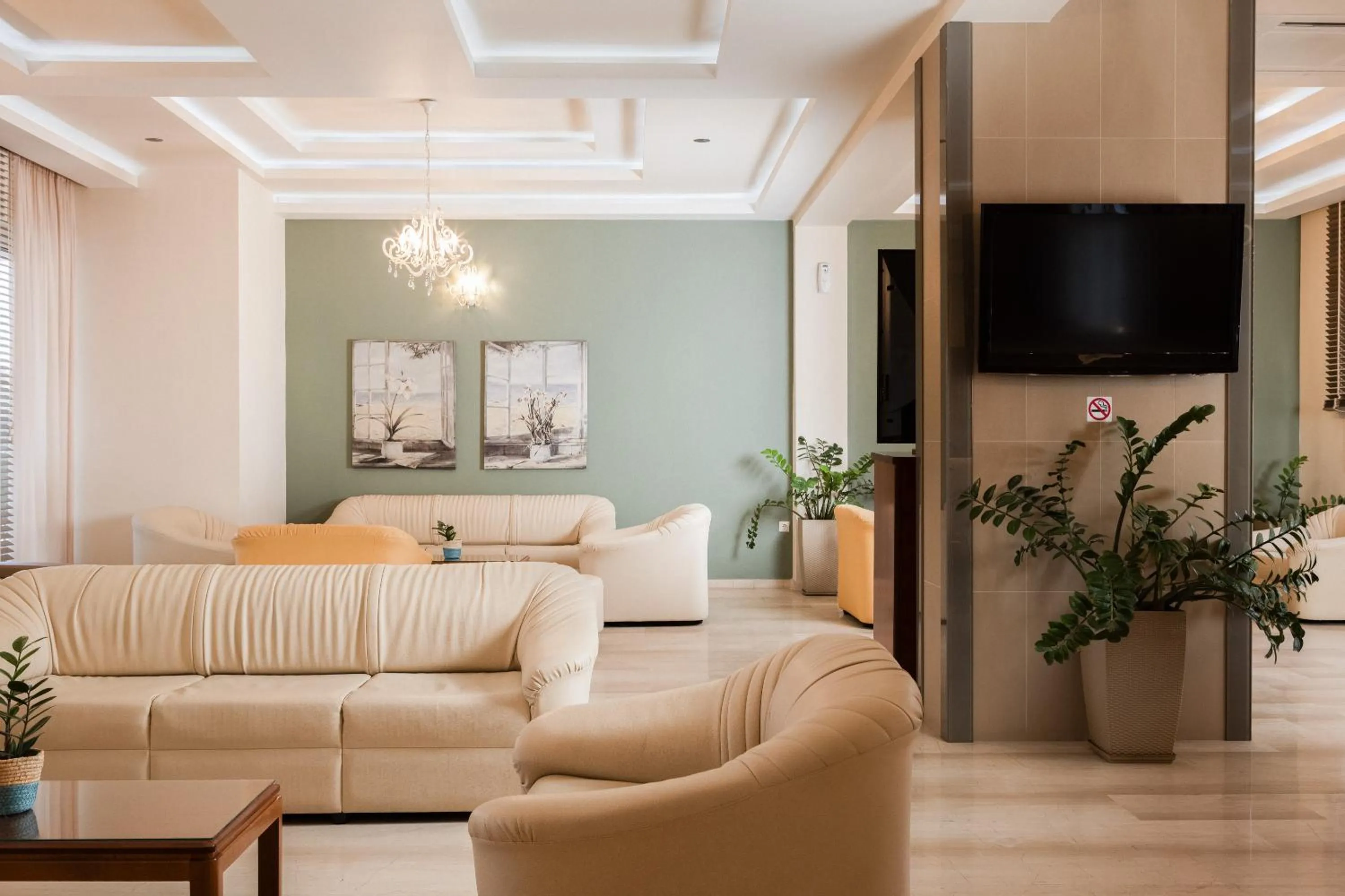 Communal lounge/ TV room in Kalamaki Beach Hotel, Zakynthos Island