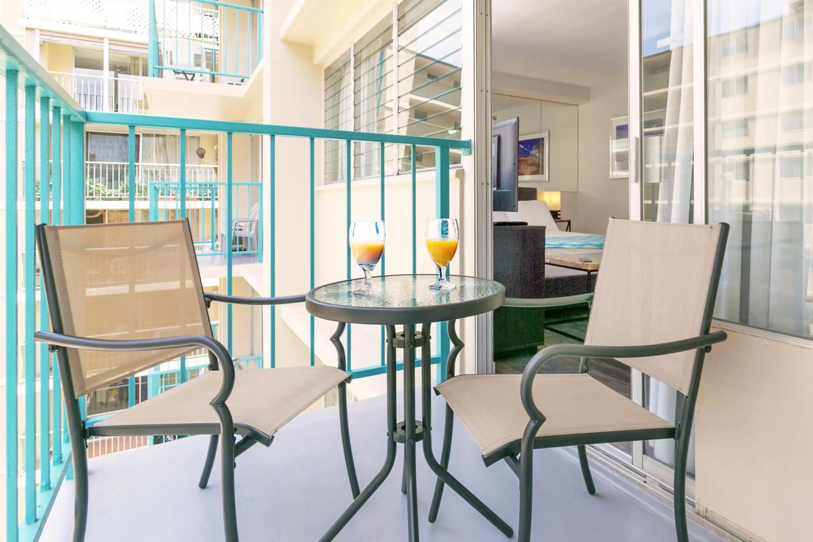 Balcony/Terrace in City View Studio with Pool Access in Aloha Surf!