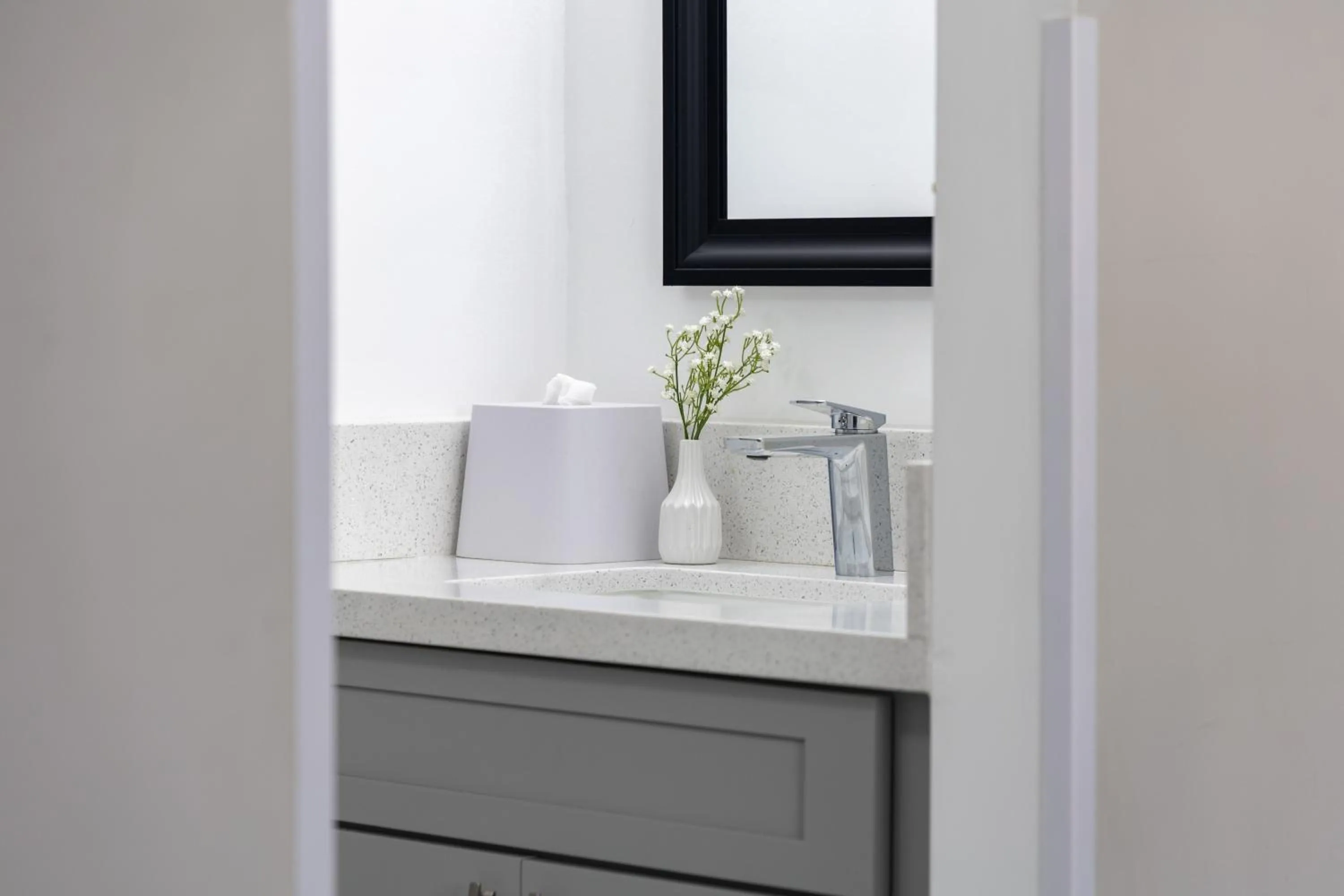 Bathroom in Renovated Studio with Pool Access at Aloha Surf