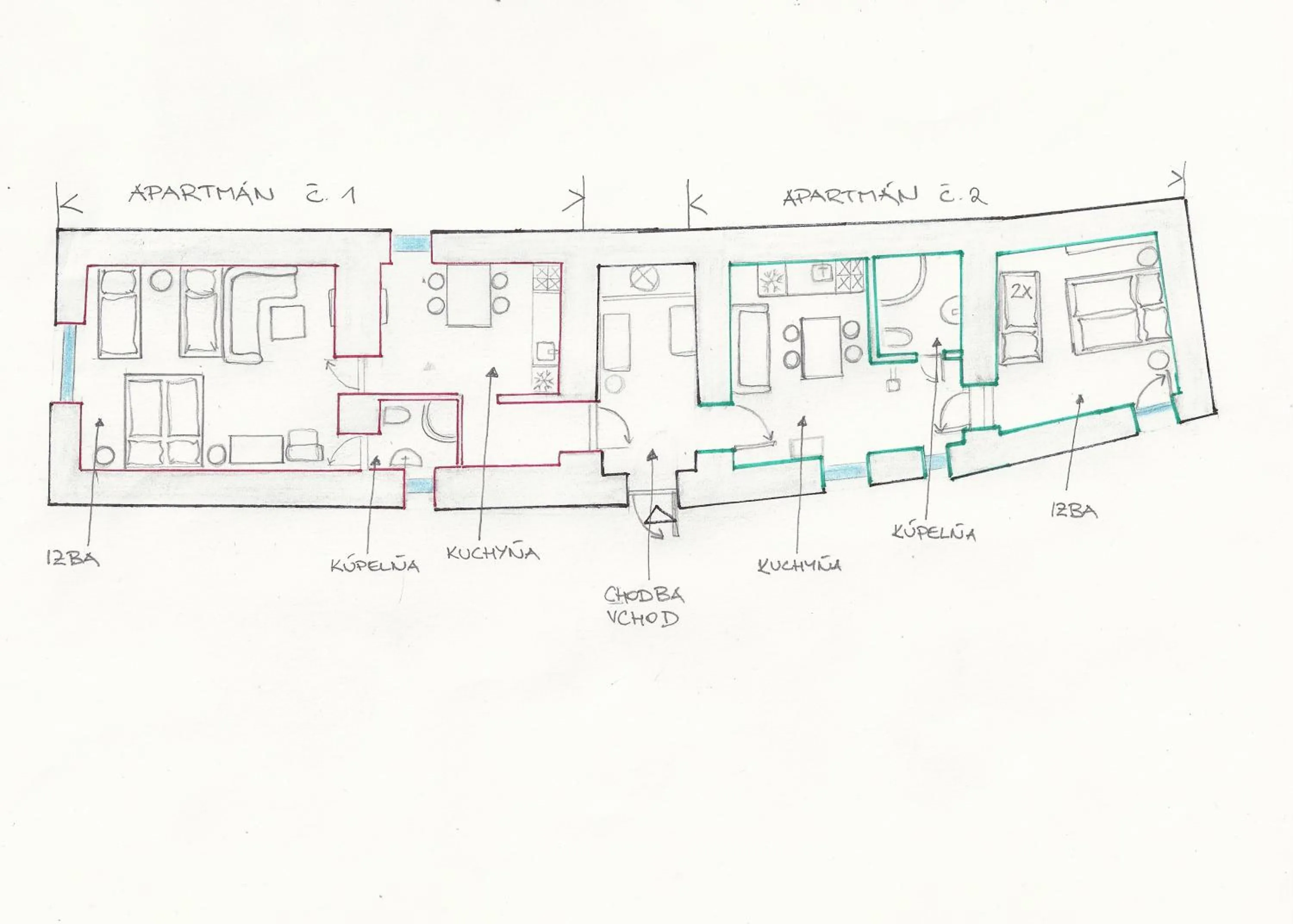 Floor plan in Apartmány v Chalupe