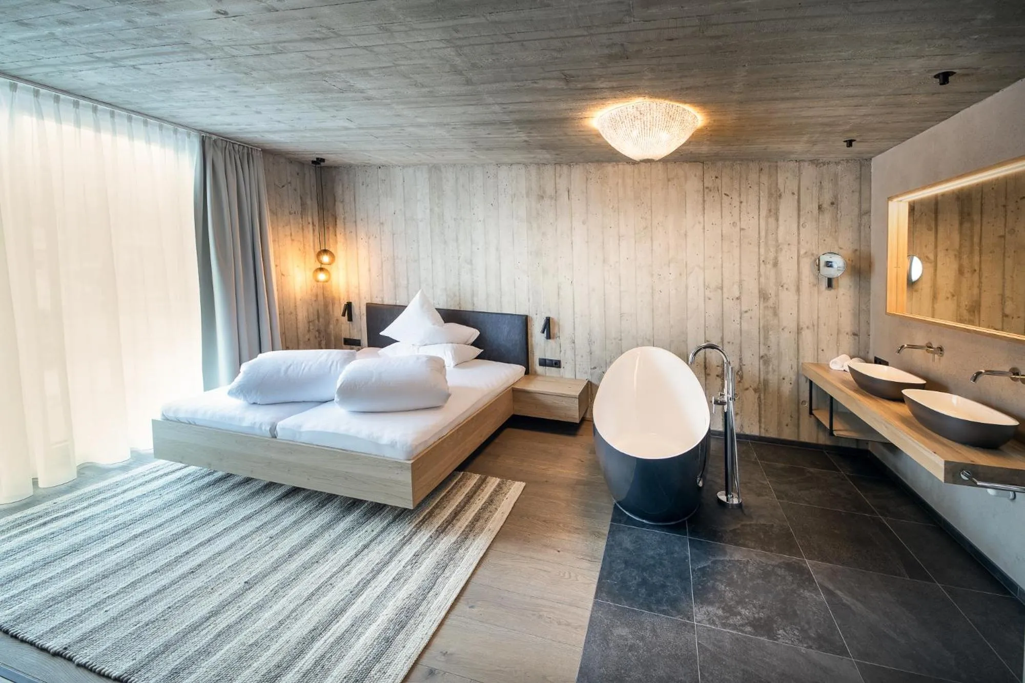 Bathroom, Bed in Glanz & Glory Appartements Längenfeld