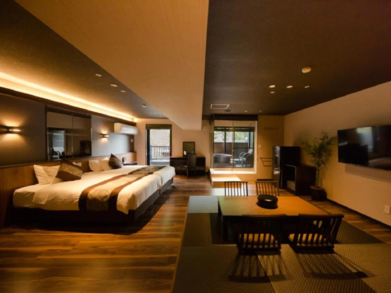 Photo of the whole room, Bed in LiVEMAX RESORT Aki Miyajima