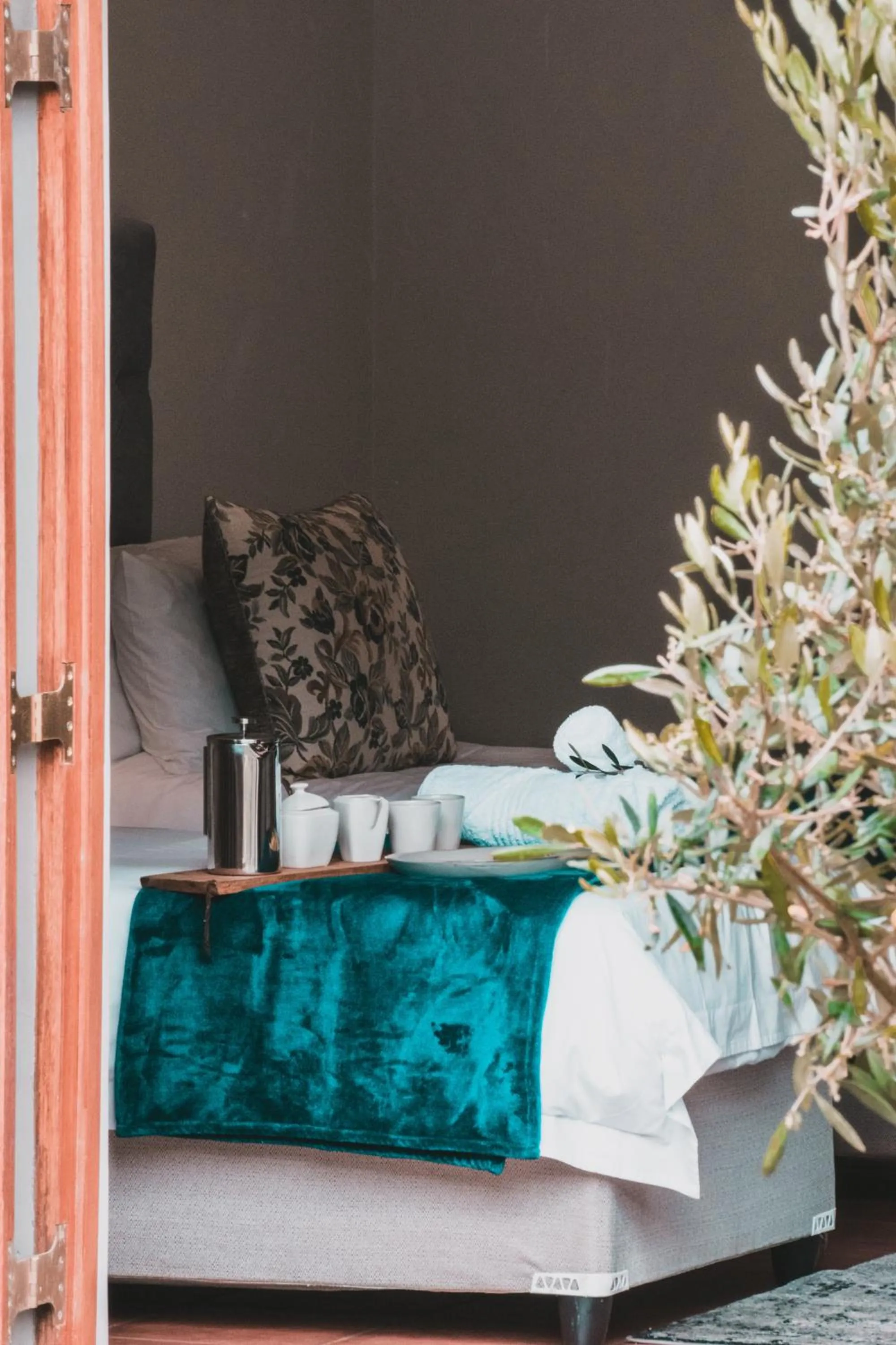 Bed in Olive Tree Lodge