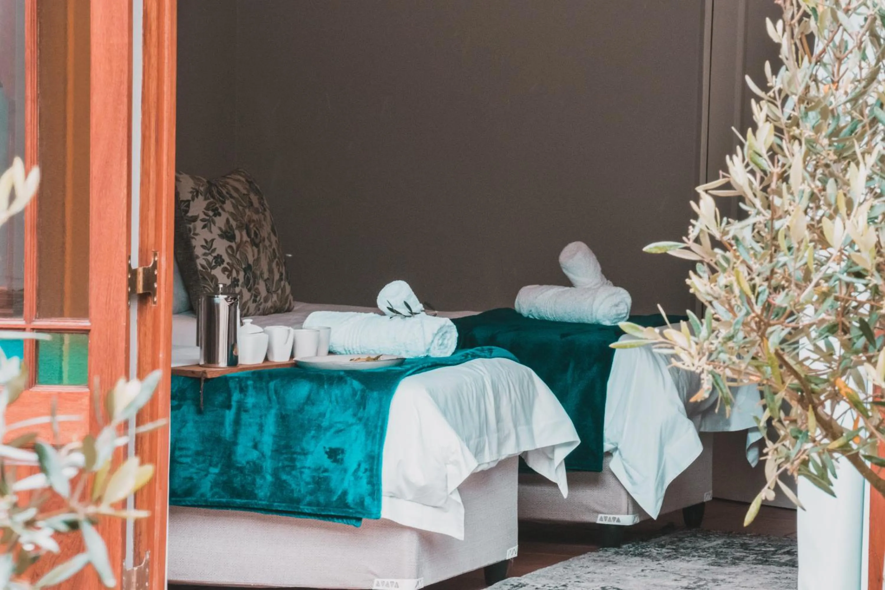 Bed in Olive Tree Lodge