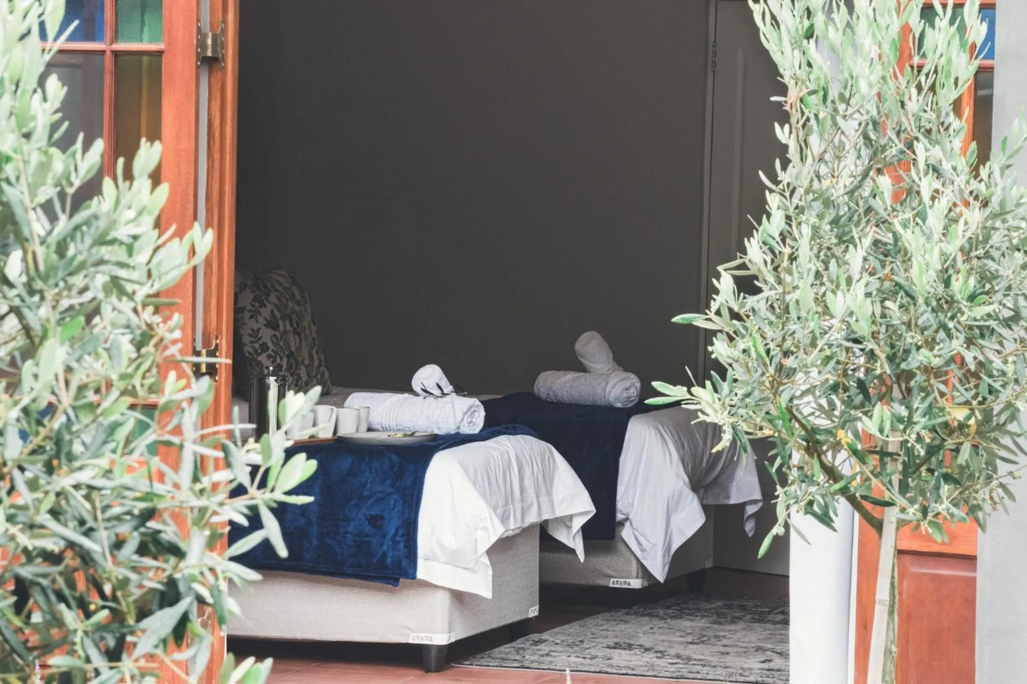 Bed in Olive Tree Lodge