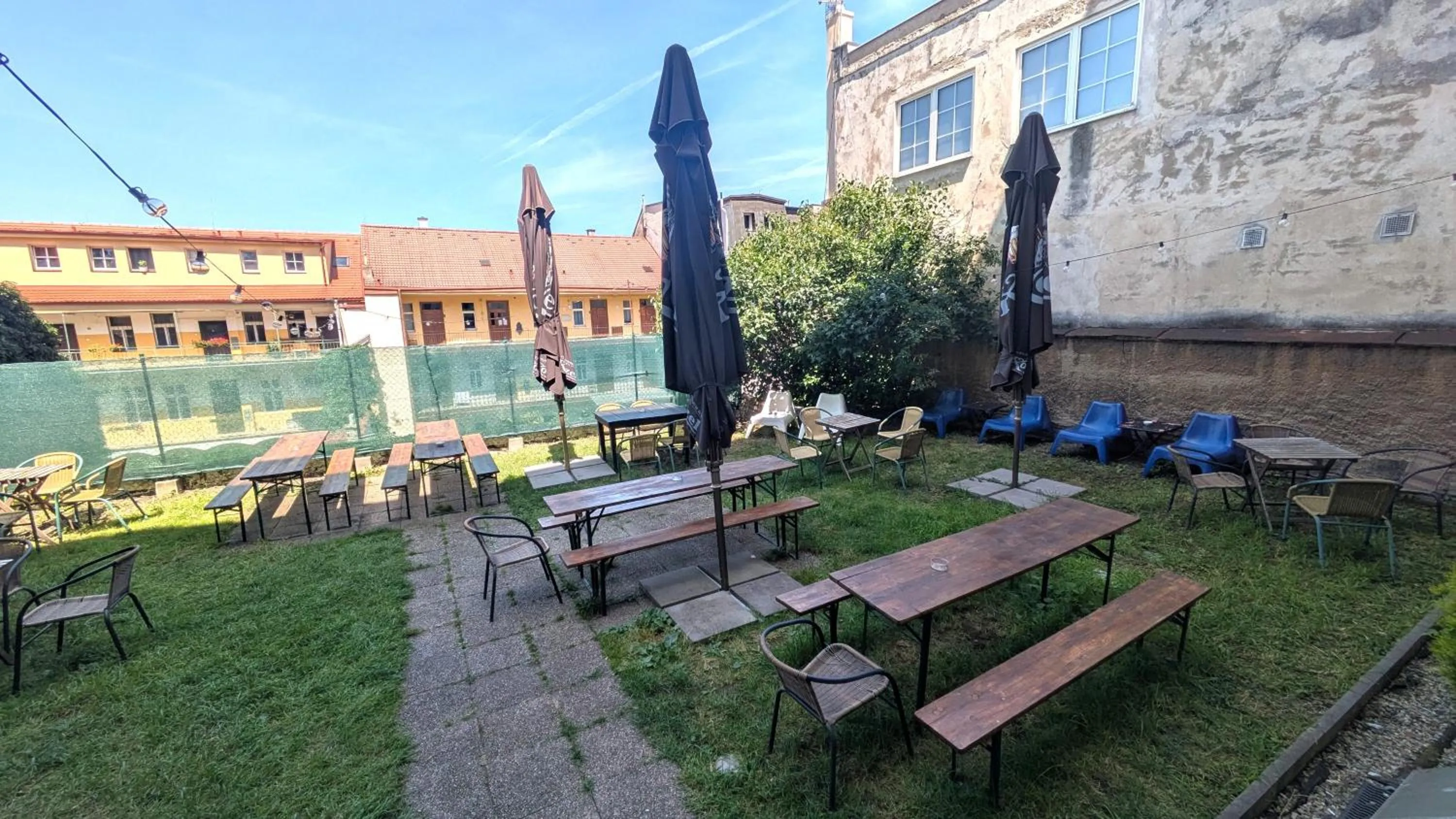 Garden in Clown and Bard Hostel