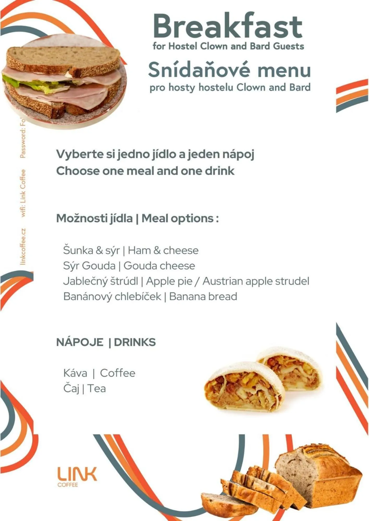 Breakfast in Clown and Bard Hostel