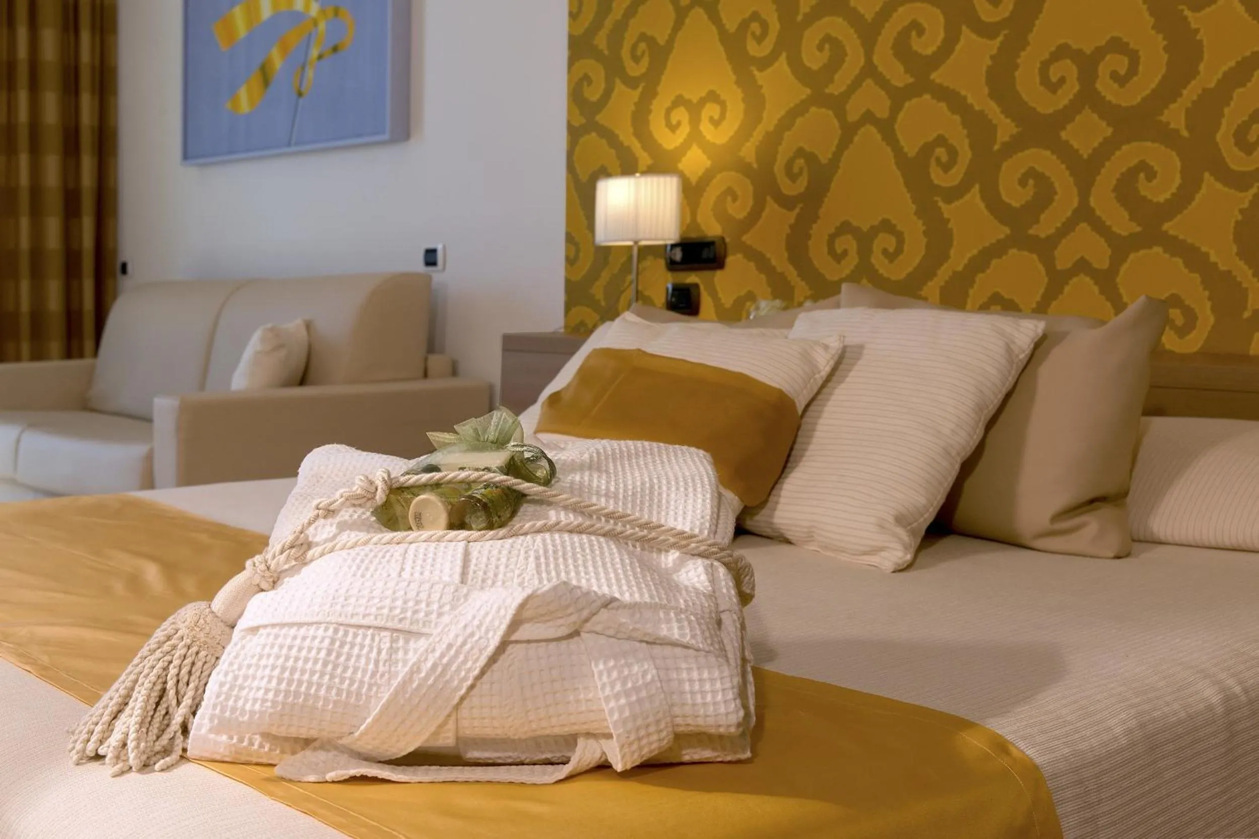 Decorative detail, Bed in Hotel I Ginepri