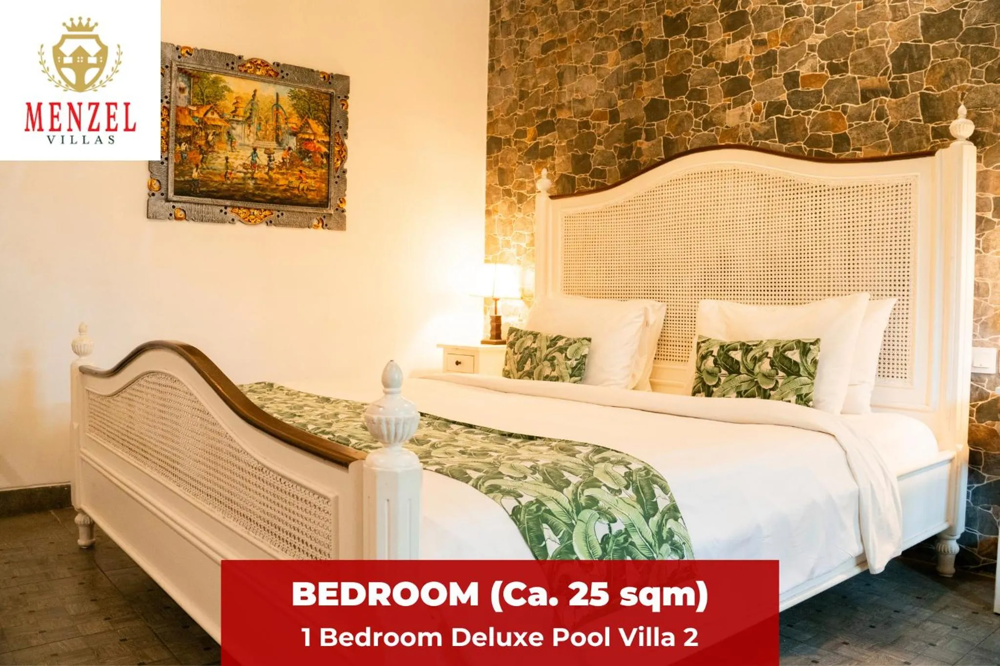 Bed in Menzel Villas Nusa Dua