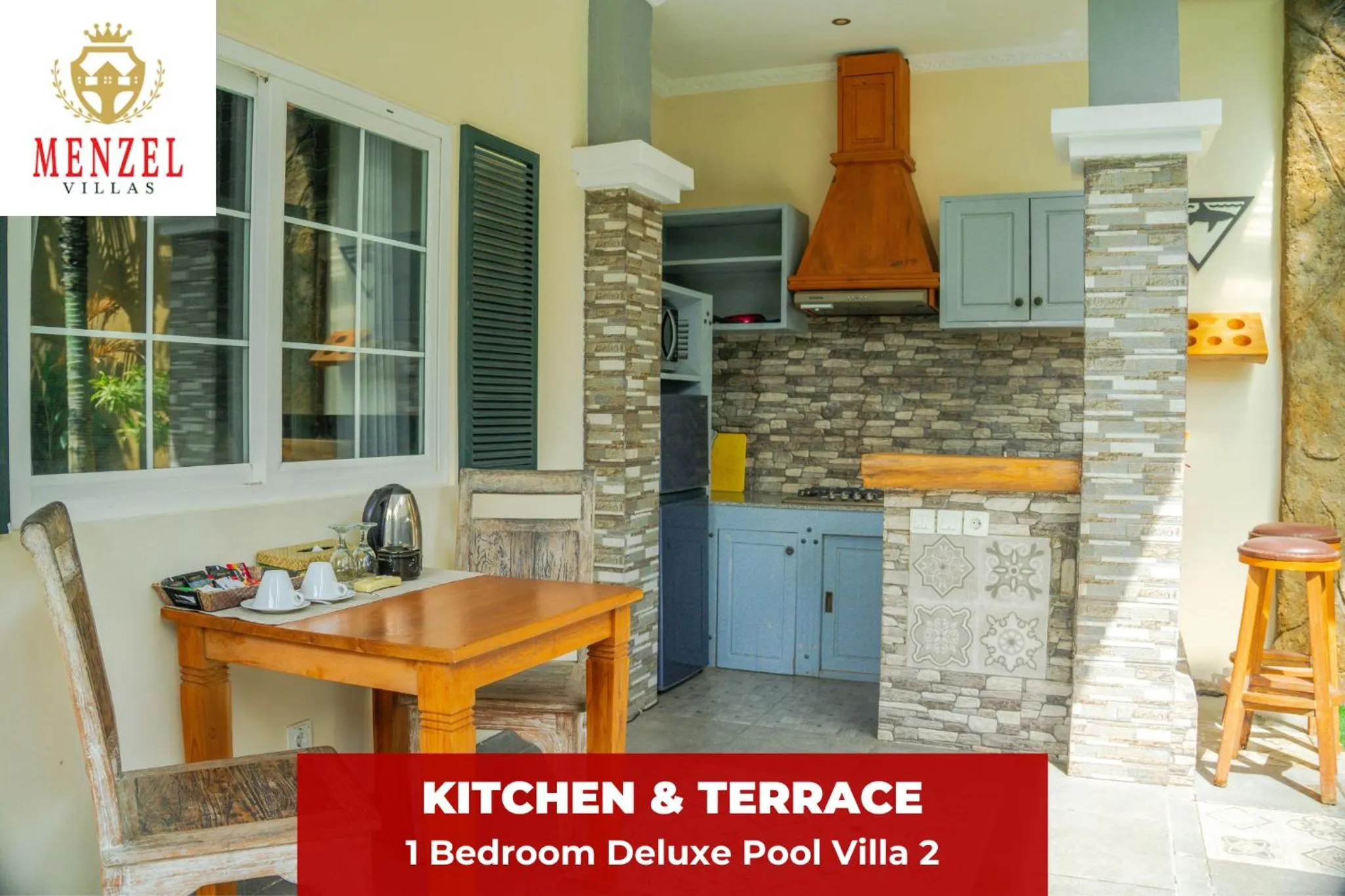 Kitchen or kitchenette in Menzel Villas Nusa Dua