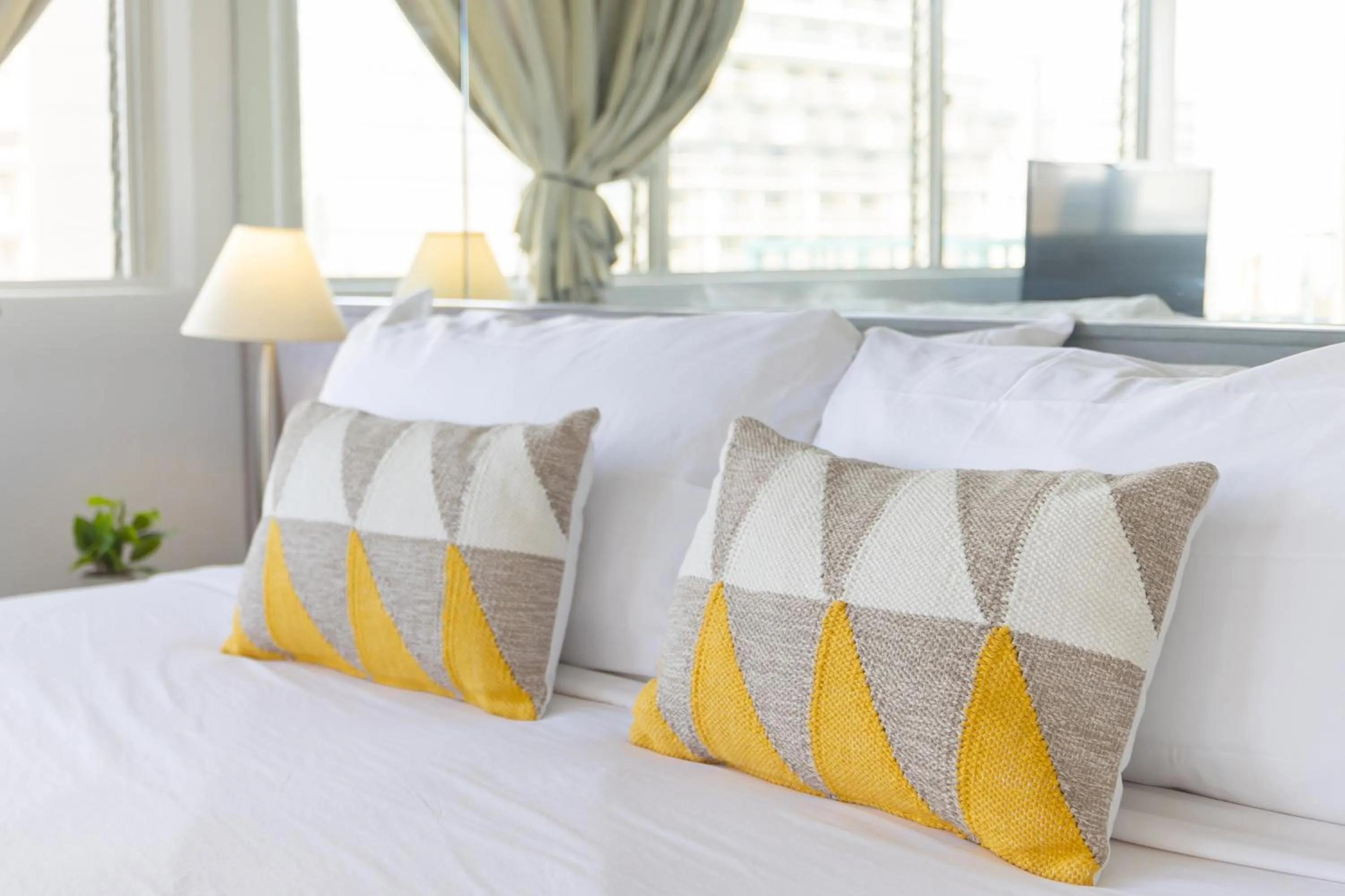 Decorative detail, Bed in Beautiful Studio in the Heart of Vibrant Waikiki