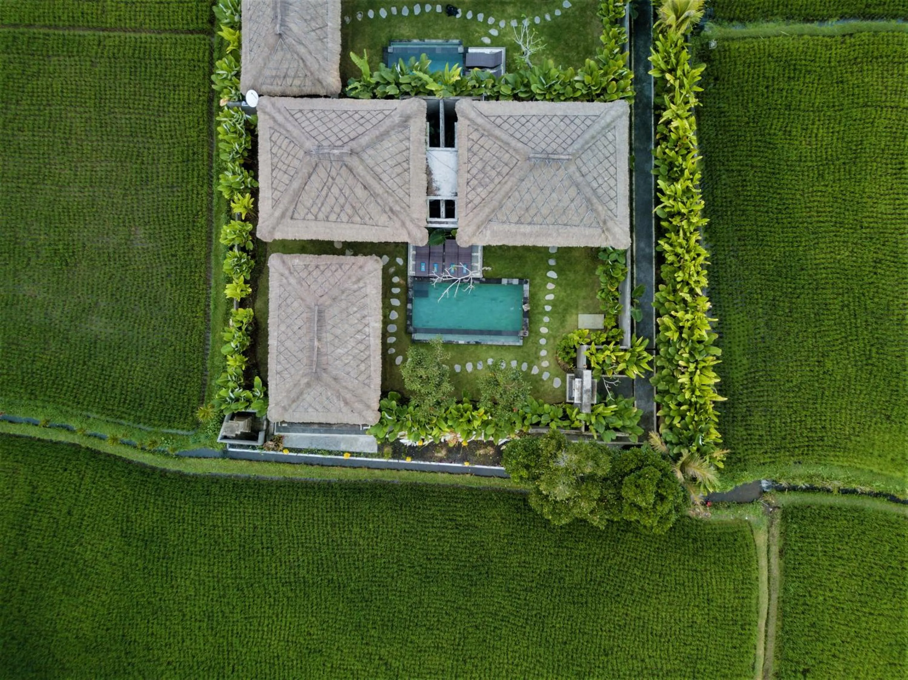 Bird's eye view in Three Gold Luxury Private Villas
