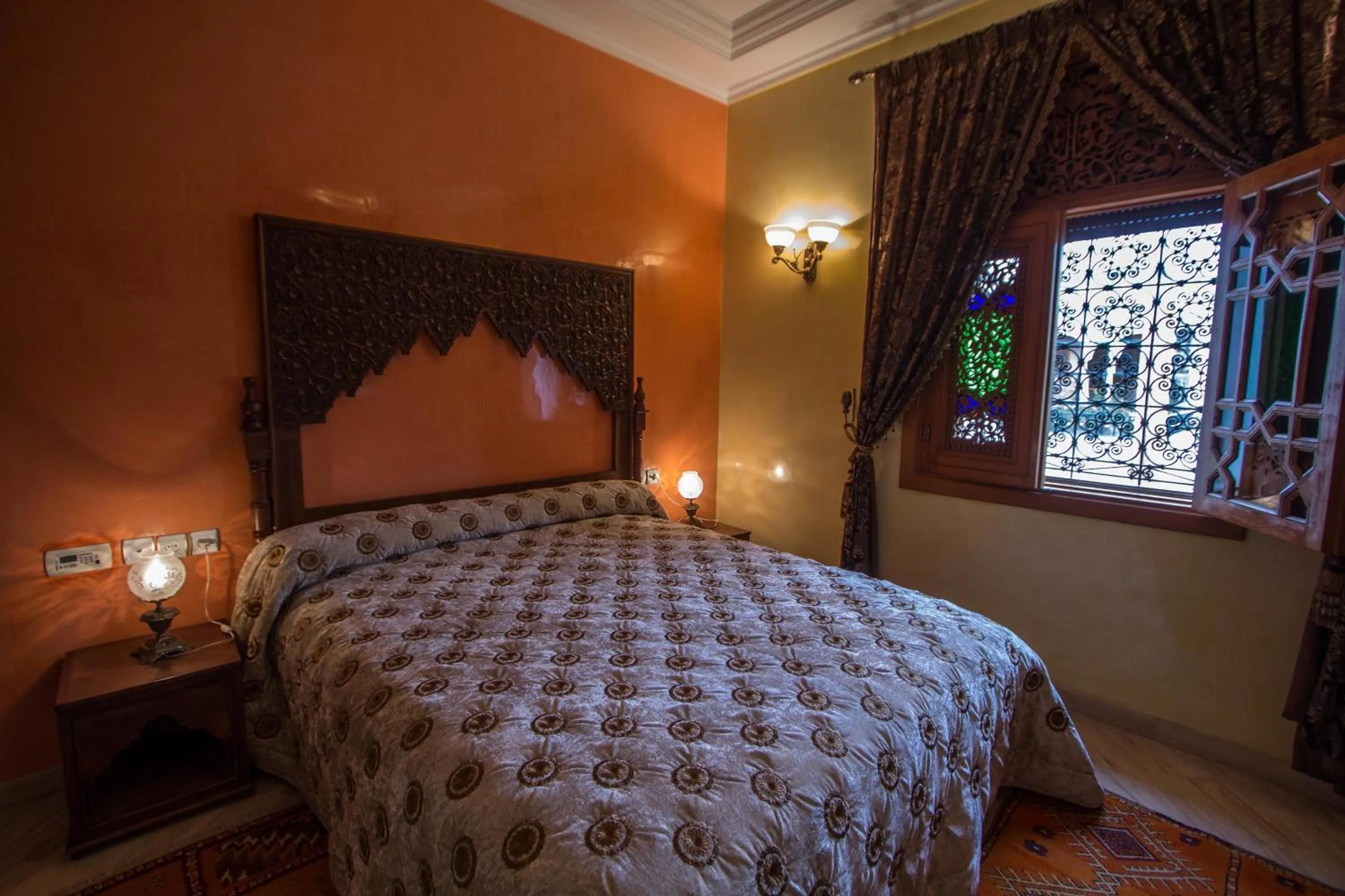 Decorative detail, Bed in Riad Raouia HAMMAM & SPA