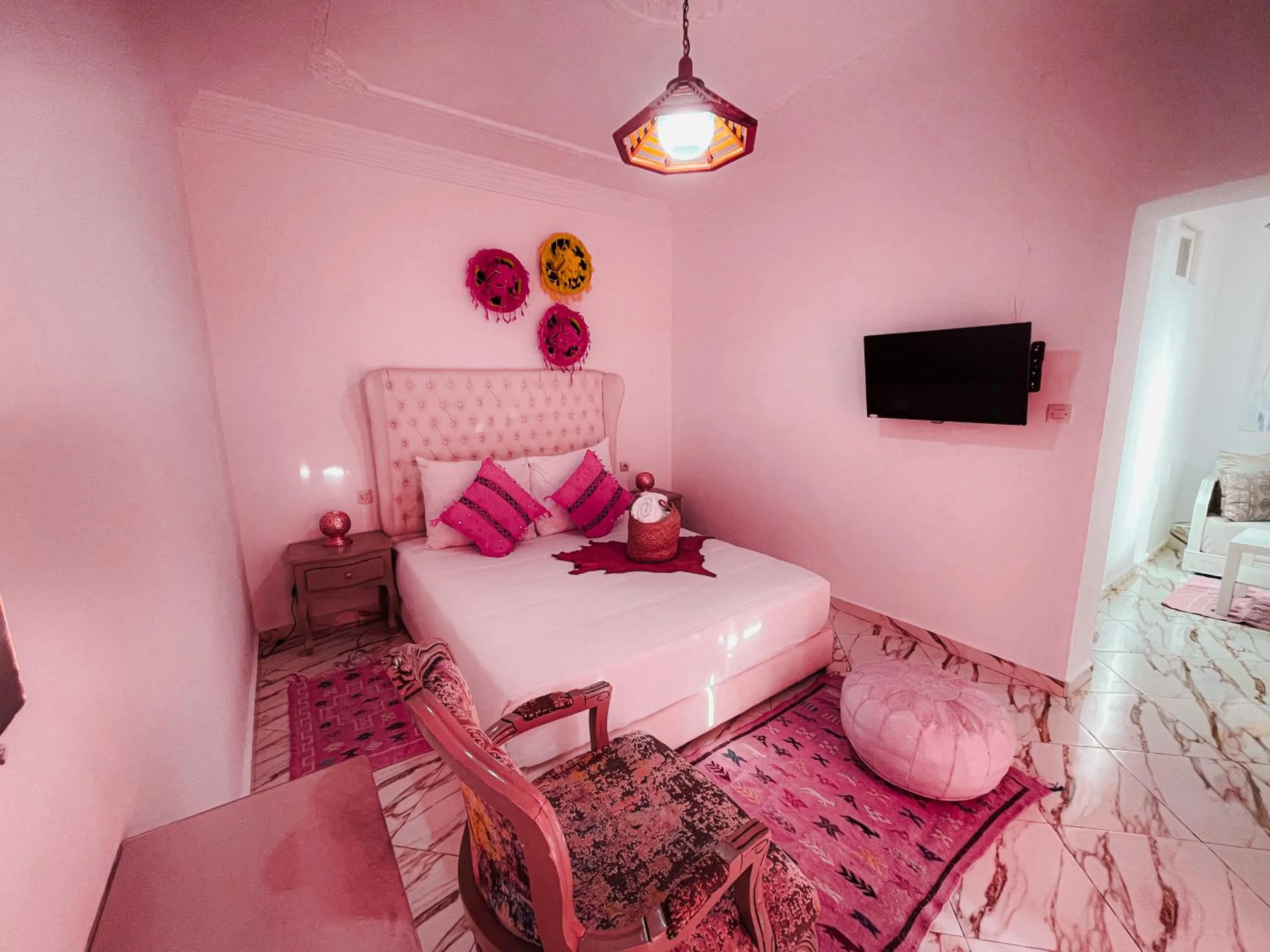 Bed in Hotel Princesse Ilham