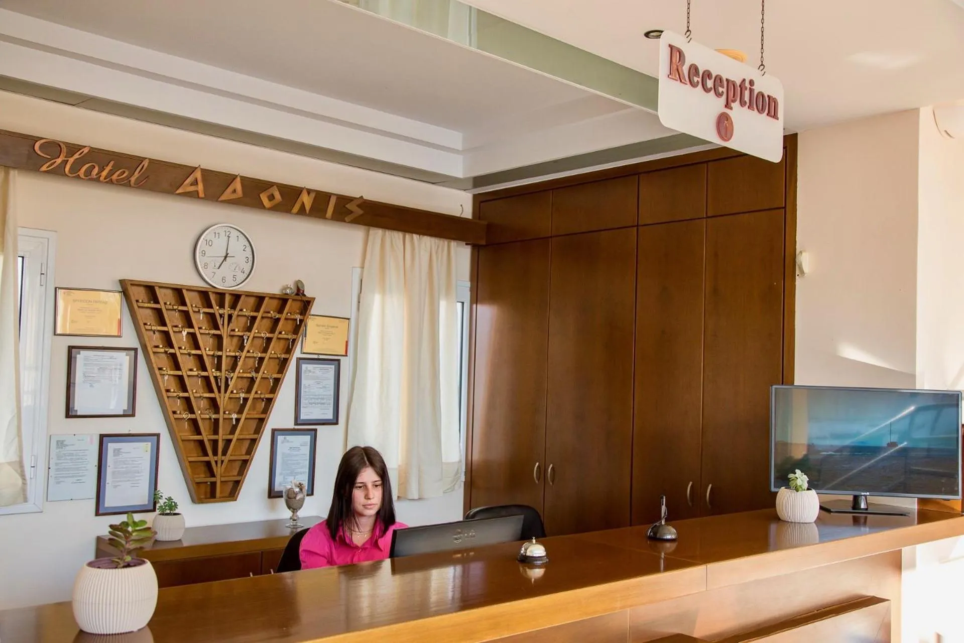 Lobby or reception in Adonis Hotel