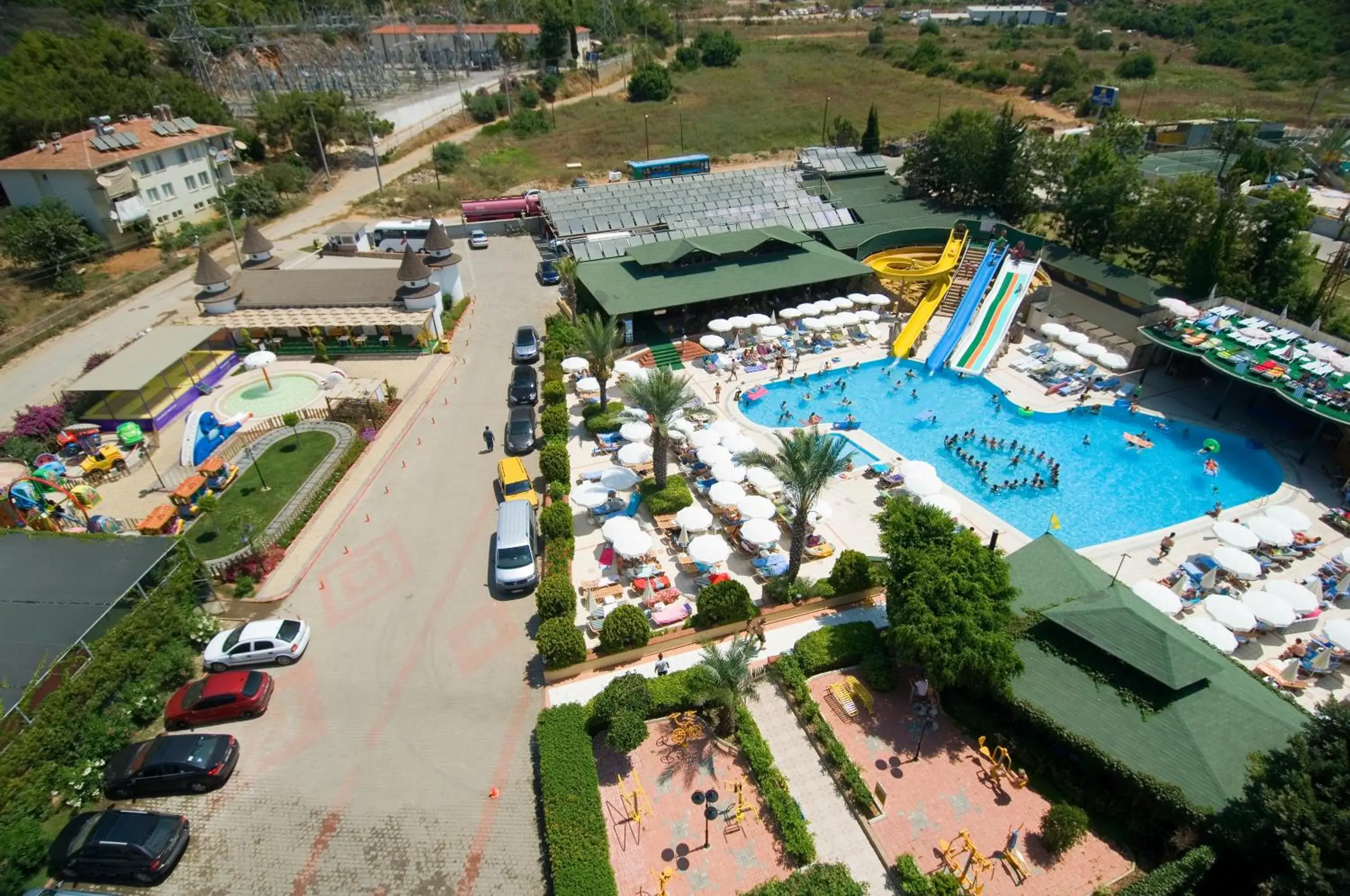 Swimming pool, Bird's-eye View in Beach Club Doganay Hotel - All Inclusive