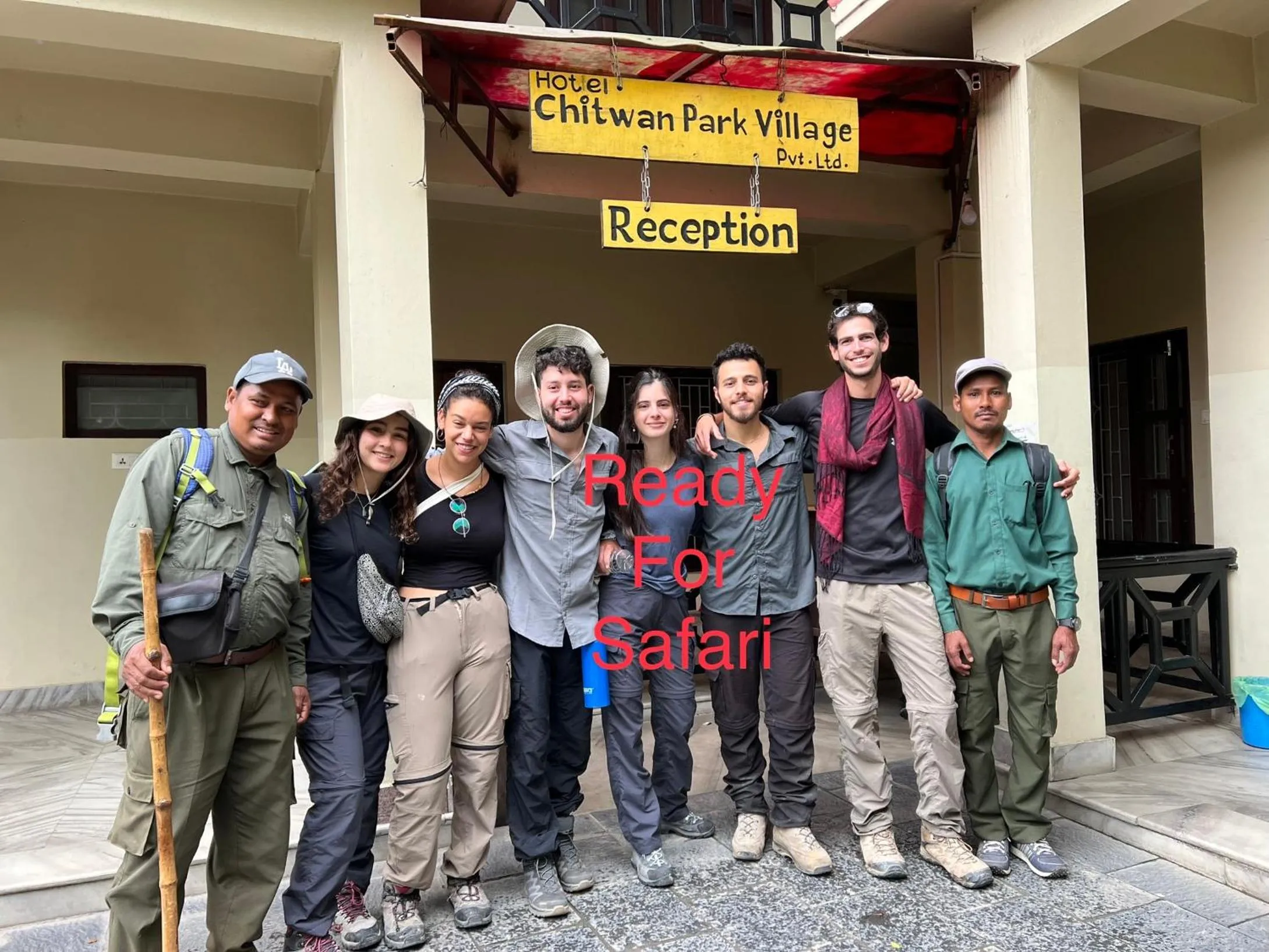 group of guests in Hotel Chitwan Park Village