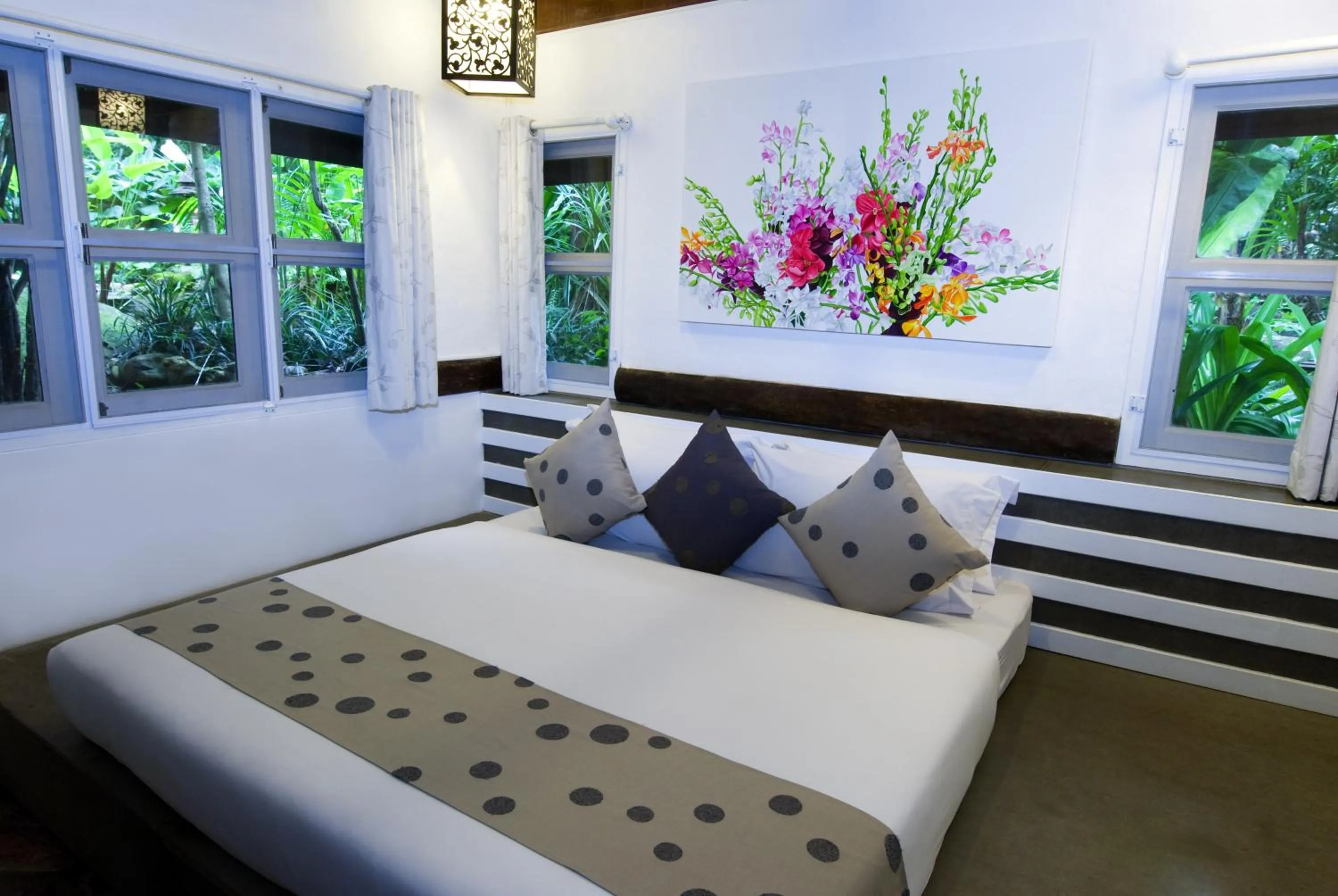 Bed in Rain Forest Resort