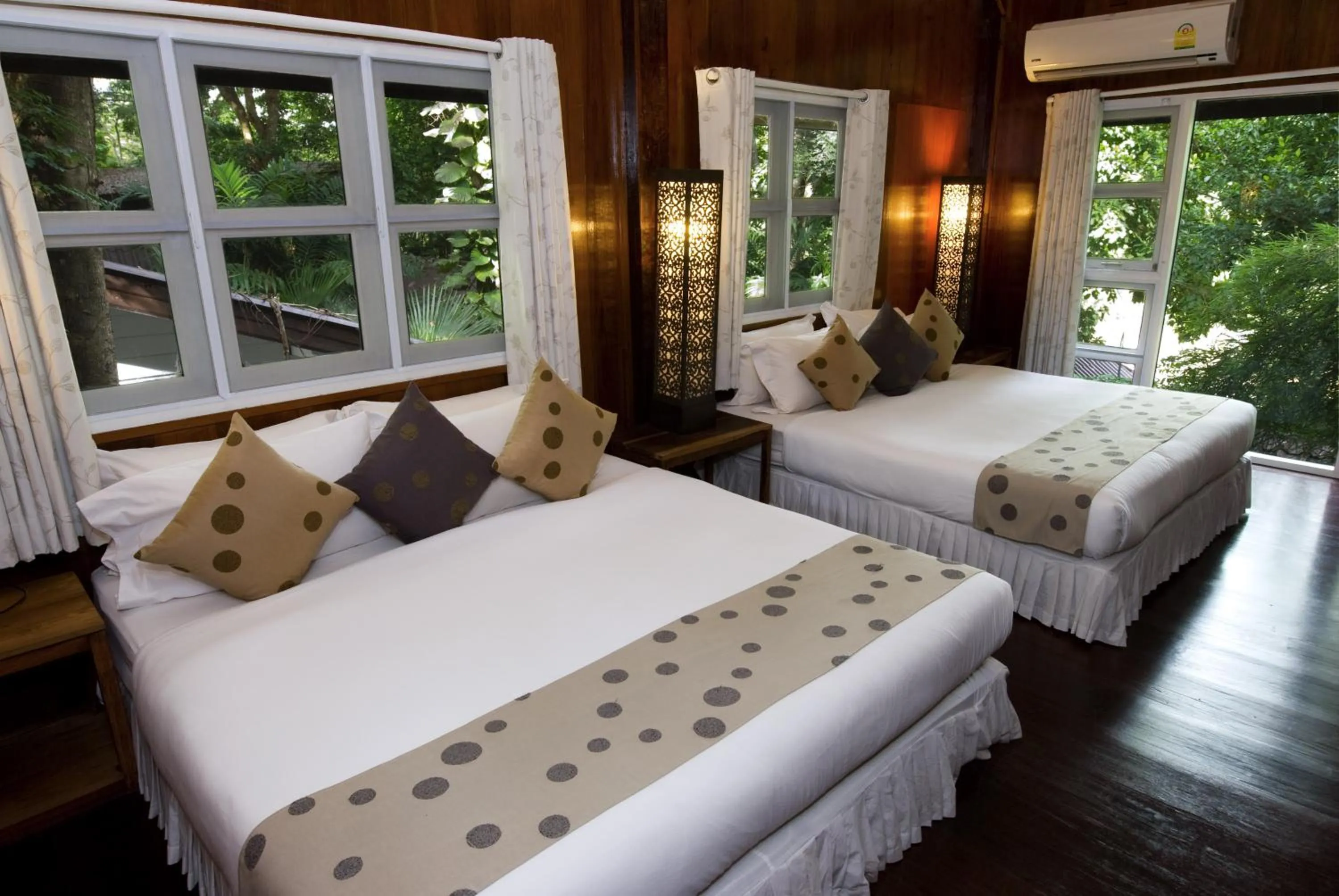 Bed in Rain Forest Resort