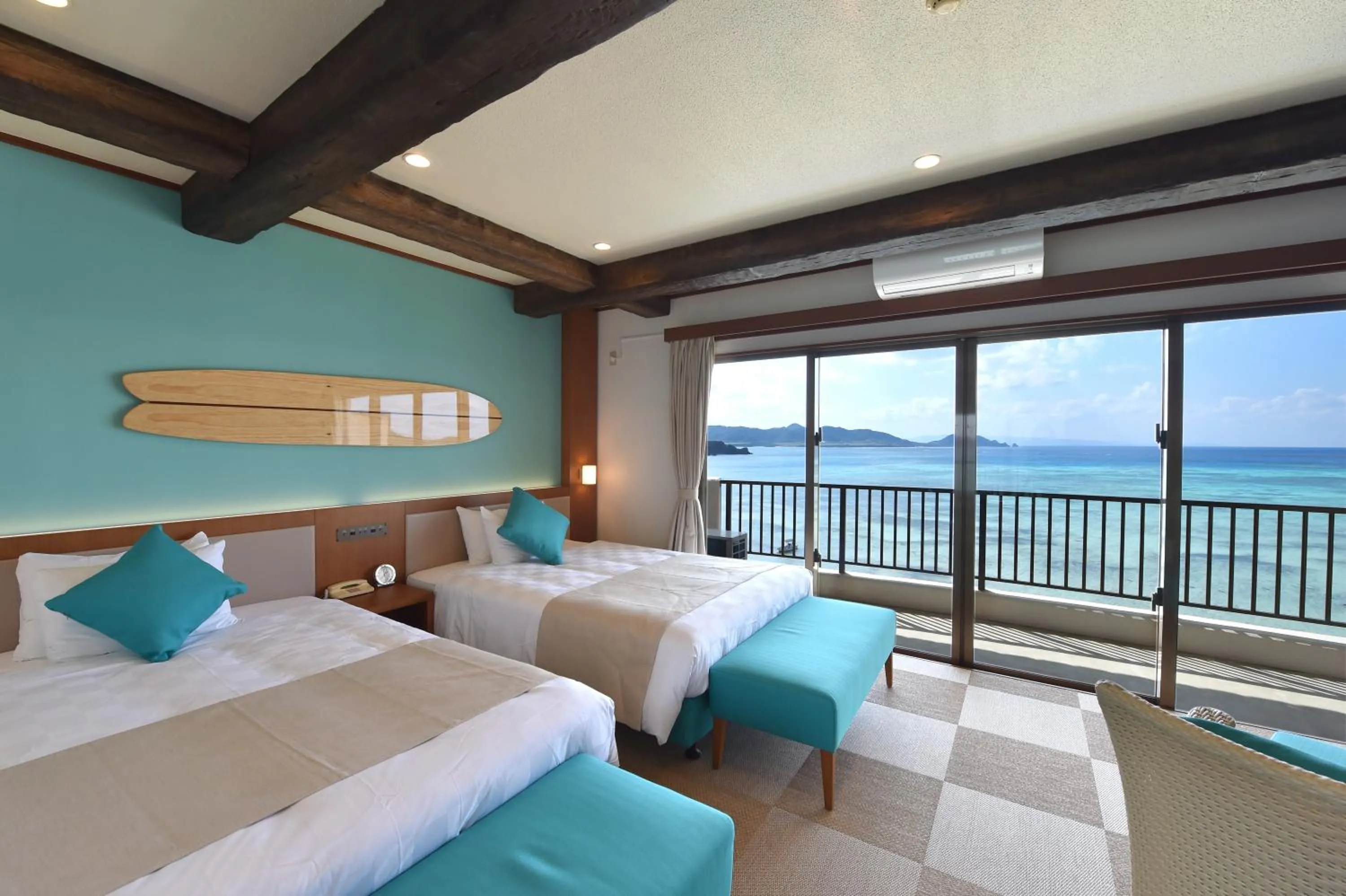 Photo of the whole room, Bed in Ishigaki Seaside Hotel