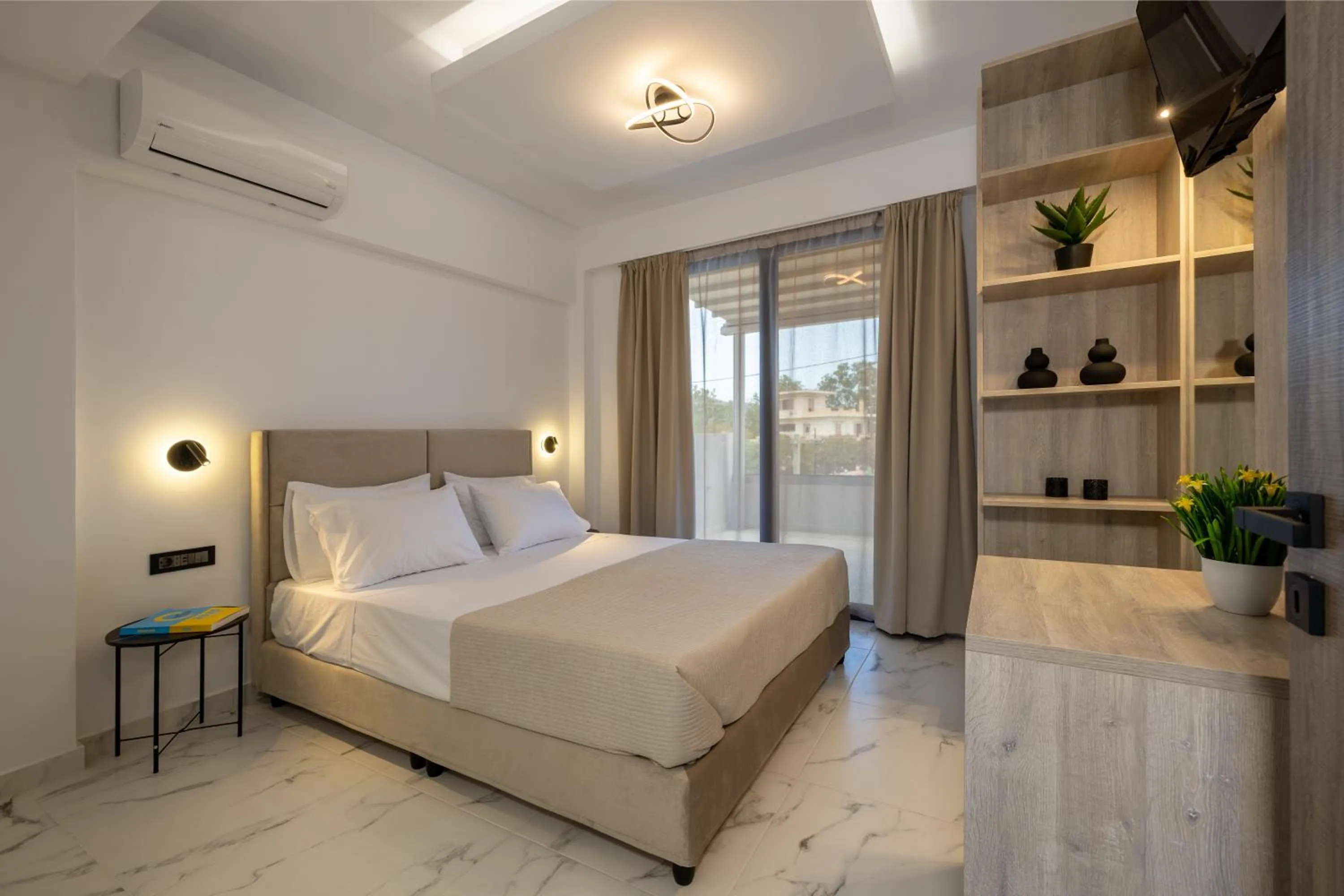 Bed in Valianos Studios - Apartments