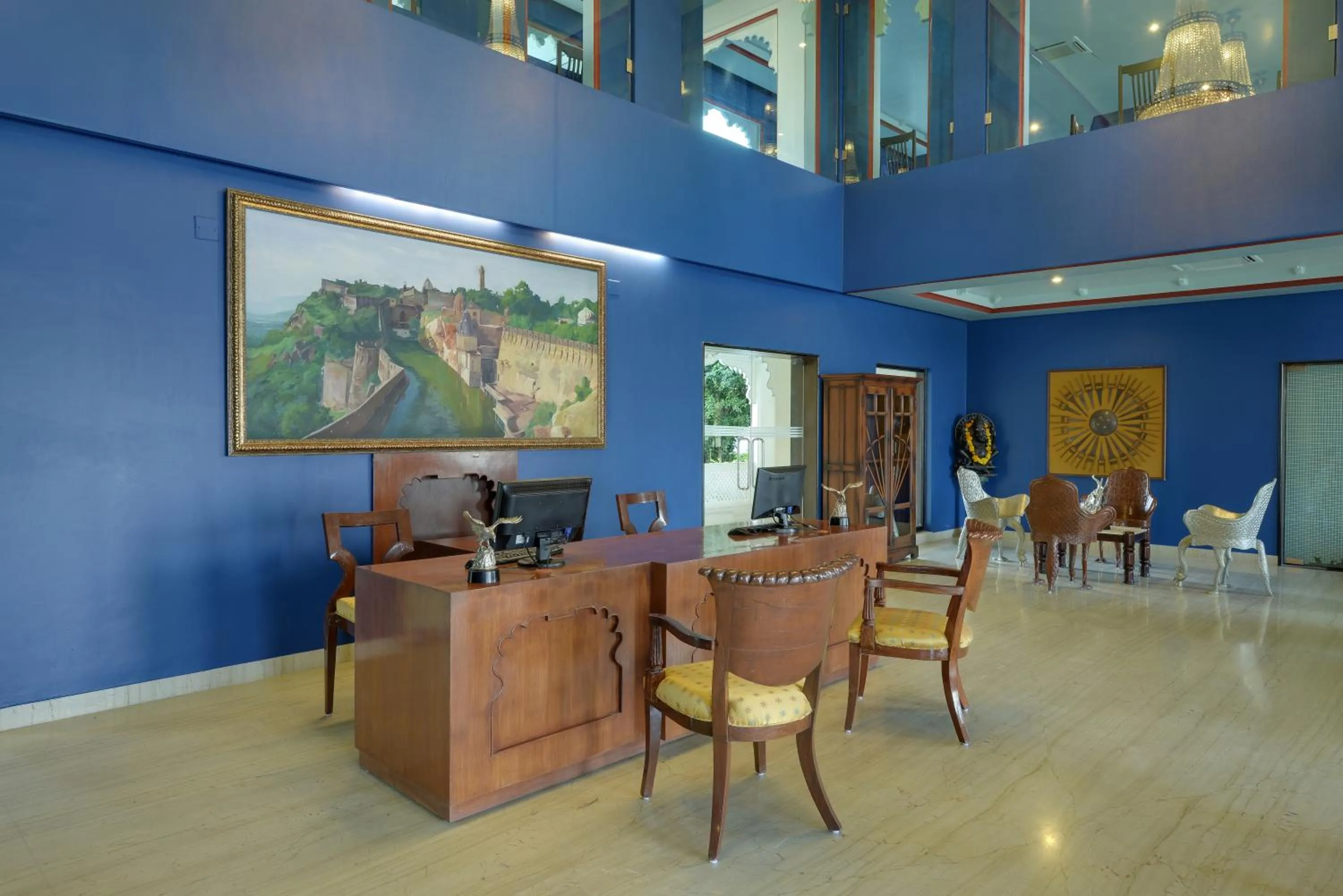 Lobby or reception in jüSTa Lake Nahargarh Palace, Chittorgarh