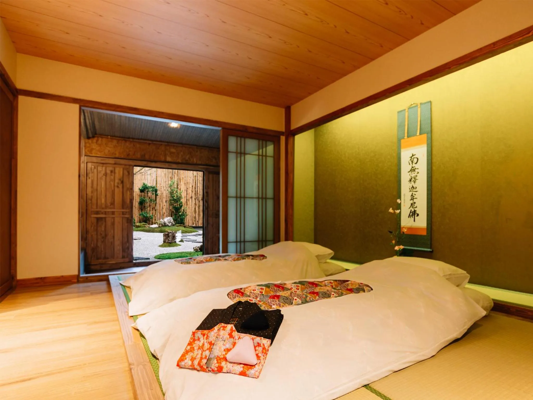Bed in MAYU Bangkok Japanese Style Hotel