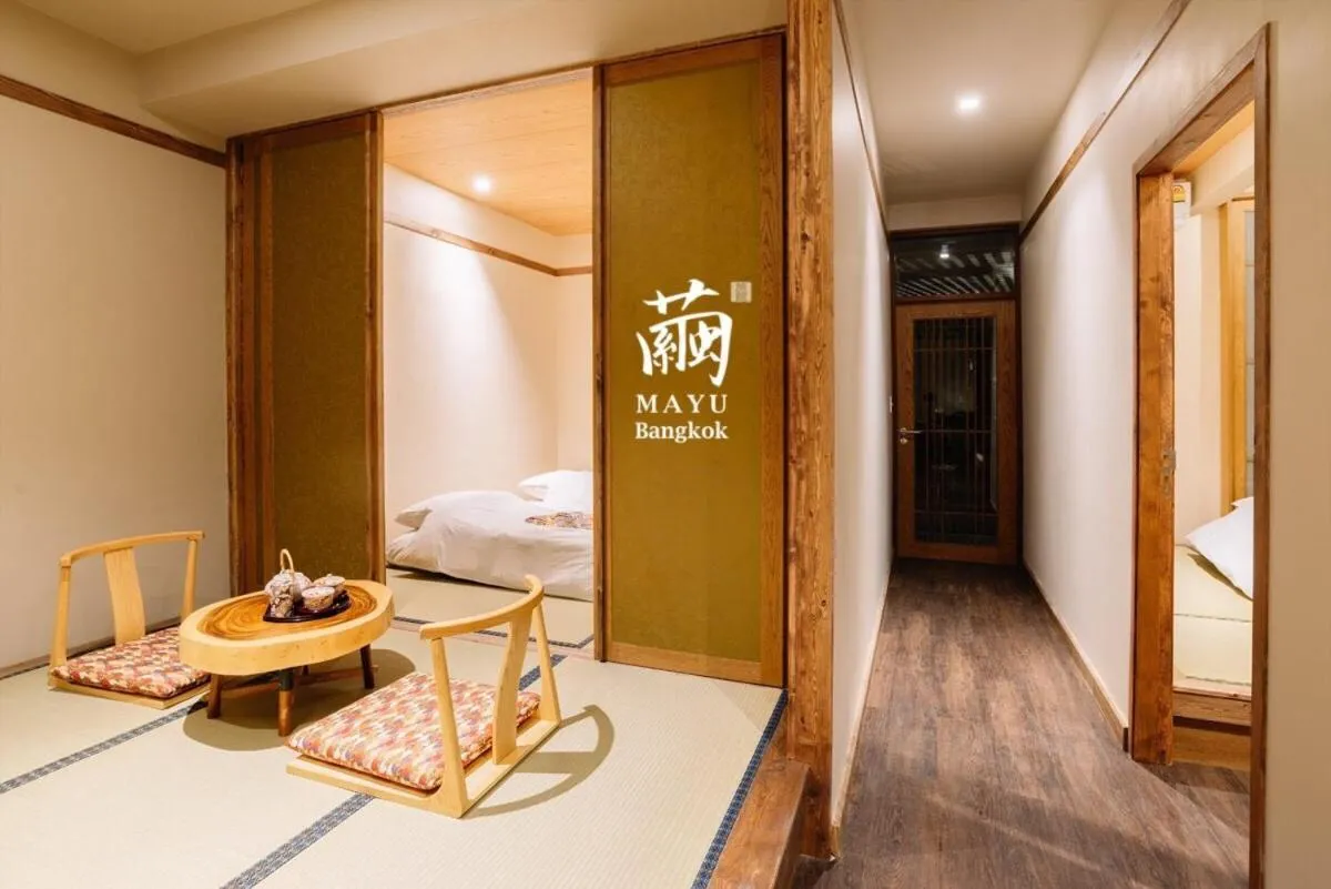 Bed in MAYU Bangkok Japanese Style Hotel