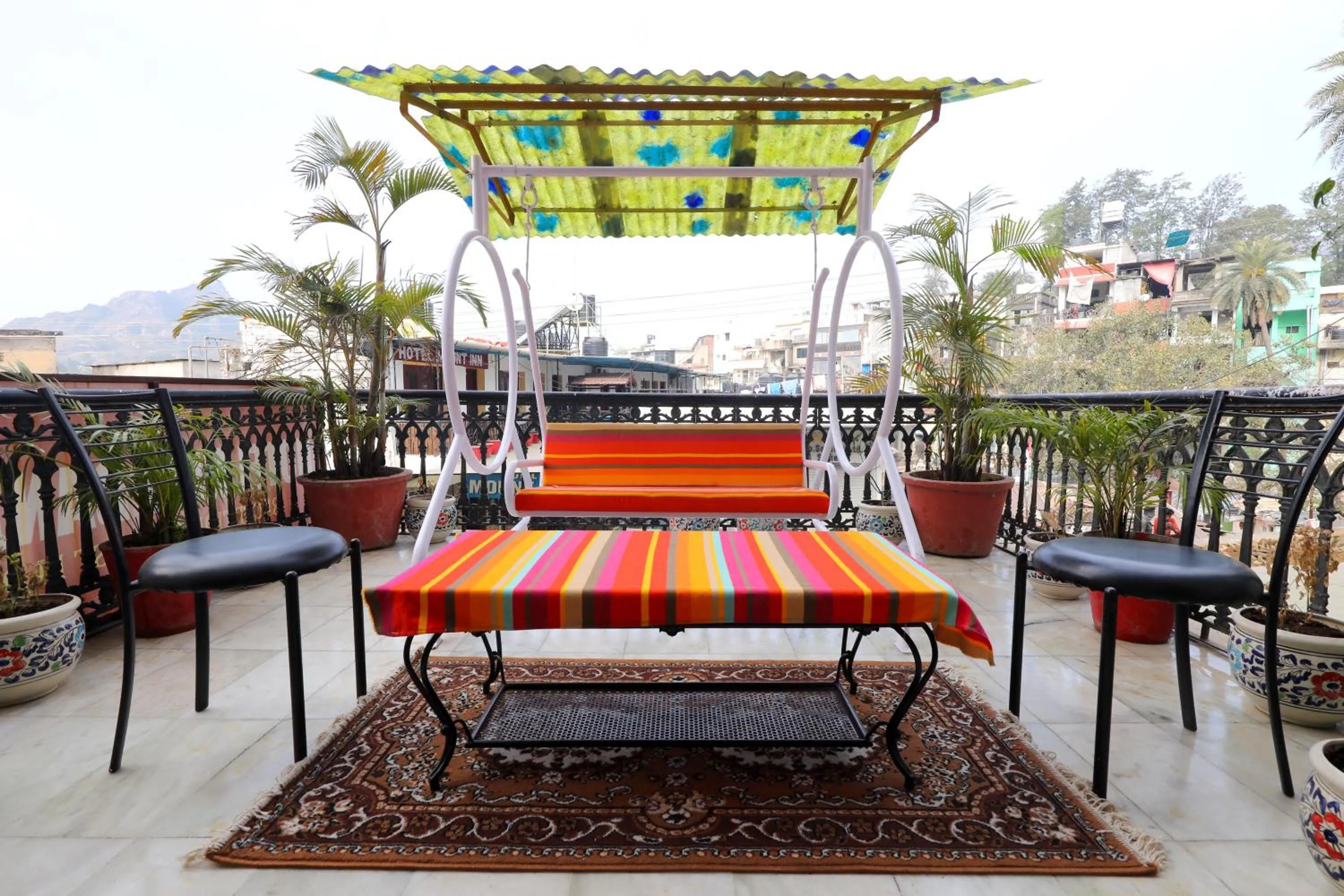 Patio in The Leef Inn 500ms from Nakki Lake