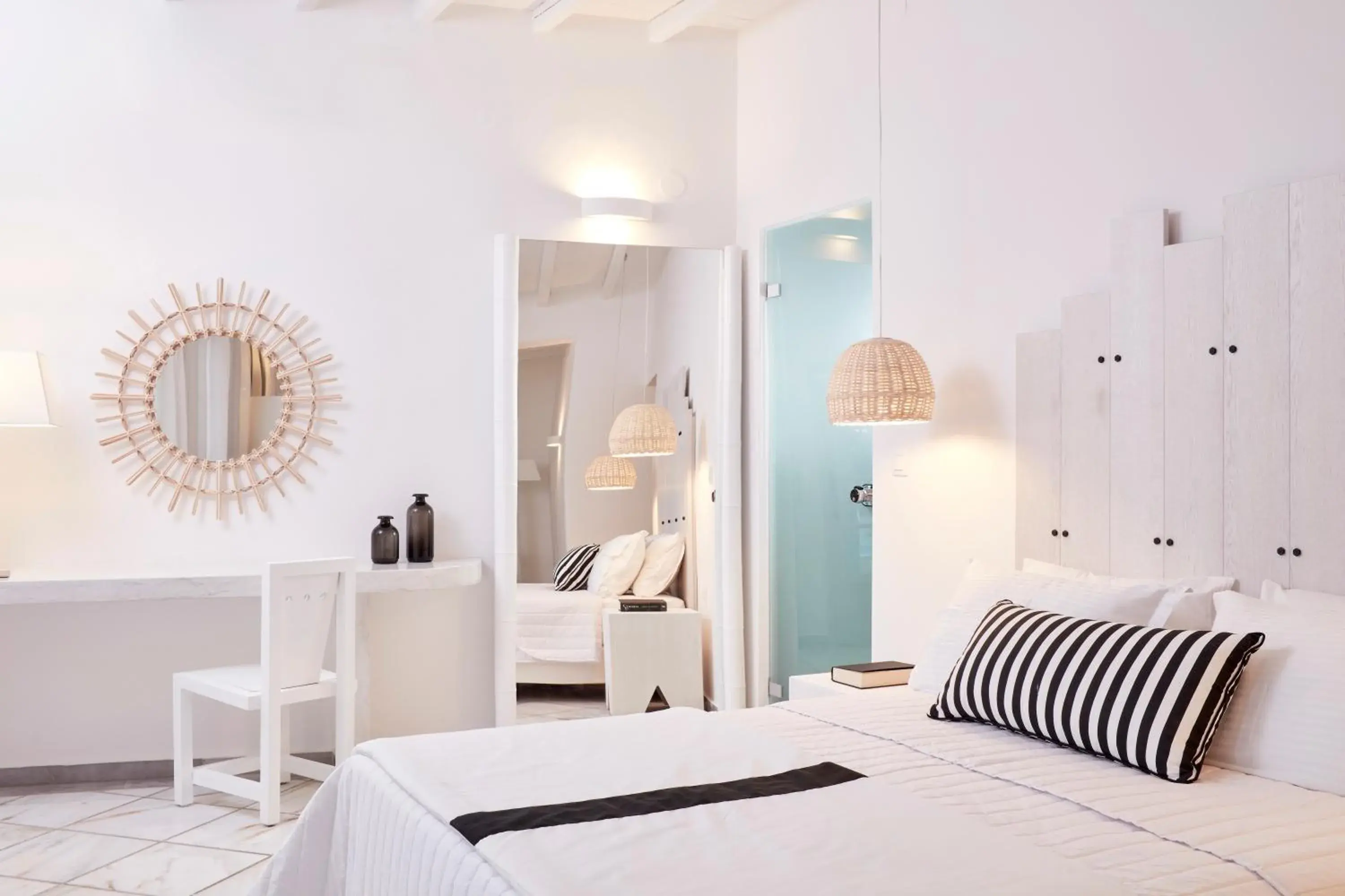 Photo of the whole room, Bed in Mr and Mrs White Paros Photo of the whole room, Bed in Mr and Mrs White Paros