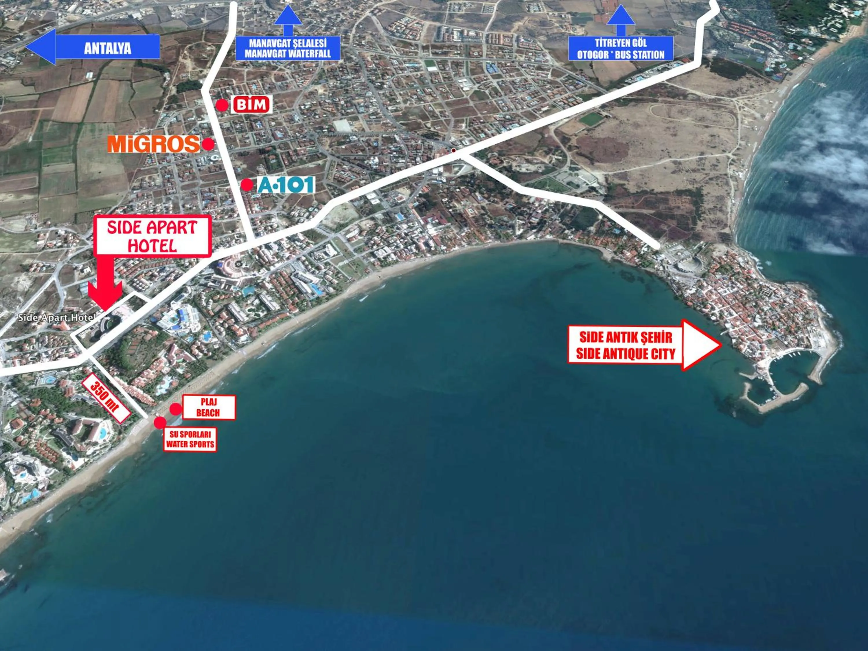 Bird's eye view in Side Apart Hotel