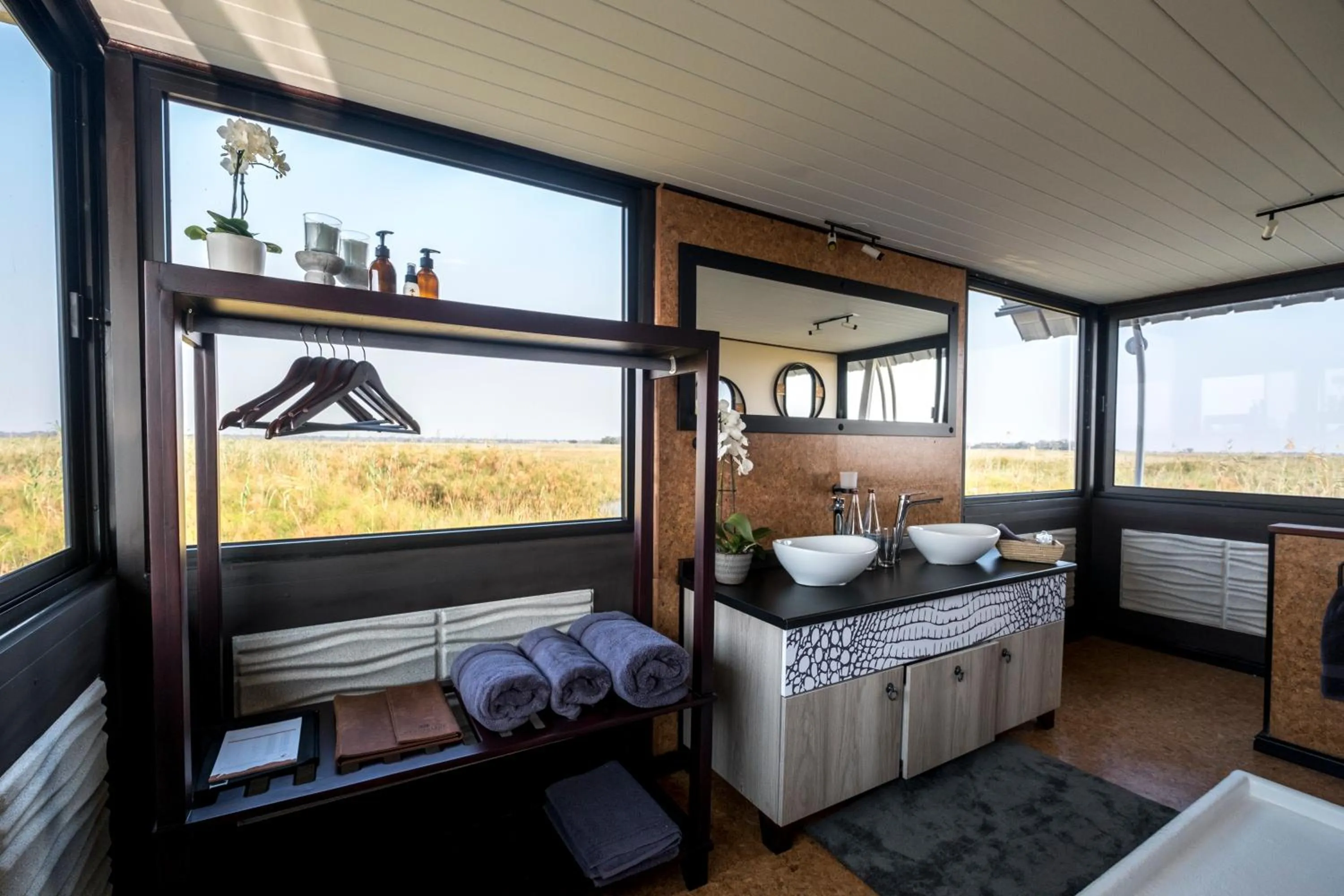 Natural landscape, Bed in The Namushasha River Villa