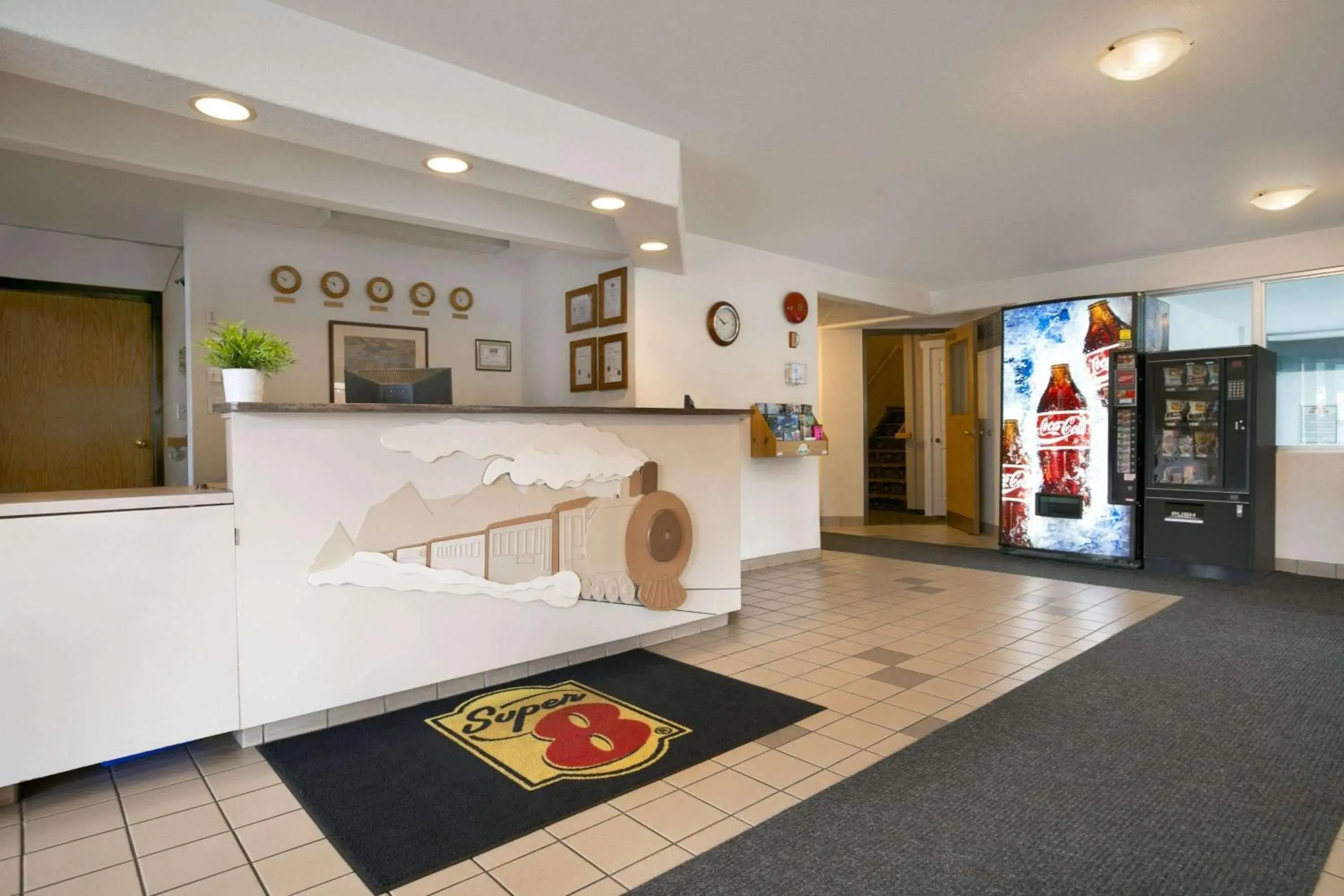 Lobby or reception in Super 8 by Wyndham Revelstoke BC Lobby or reception in Super 8 by Wyndham Revelstoke BC
