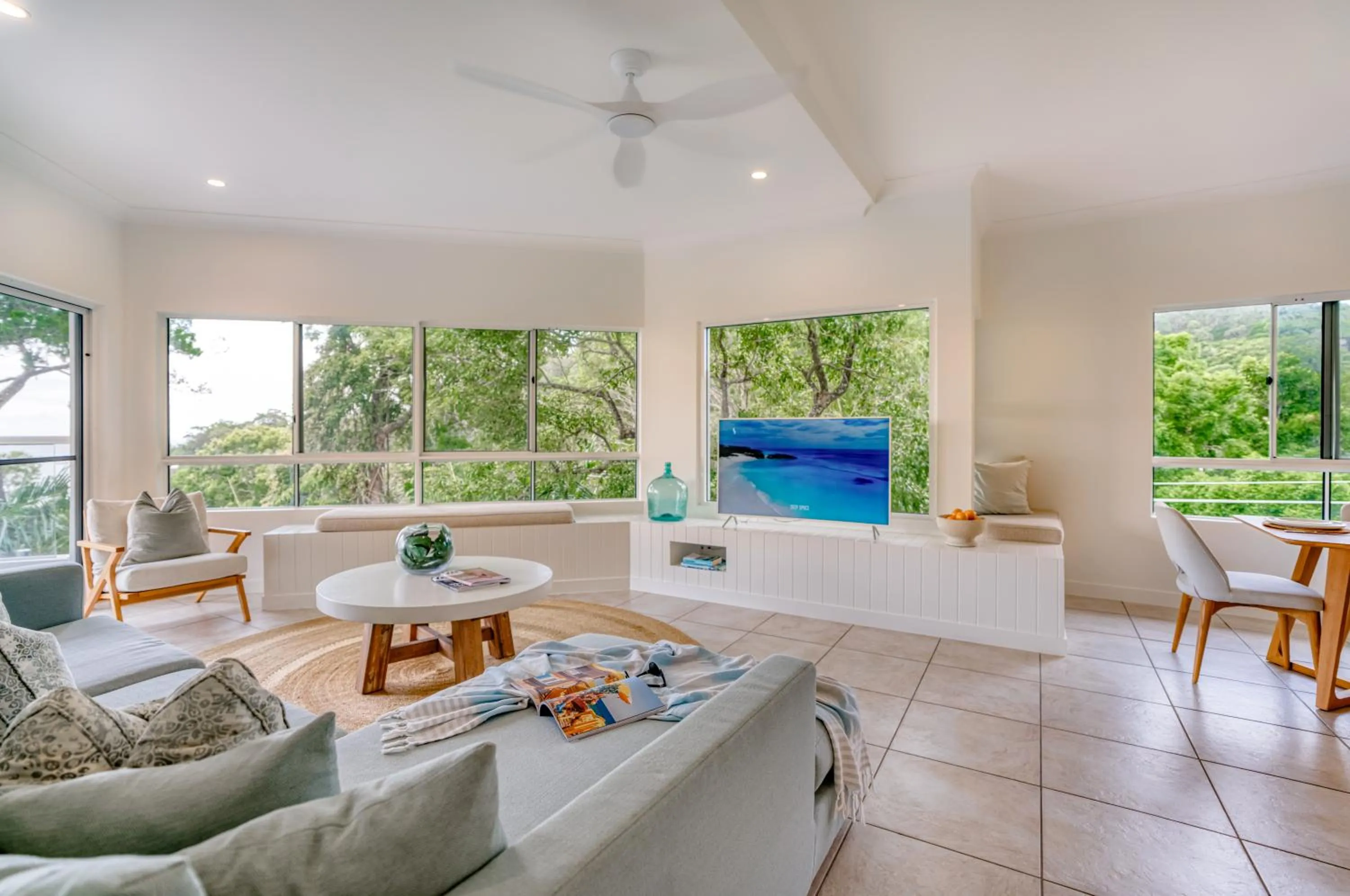 Communal lounge/ TV room in The Lookout Resort Noosa