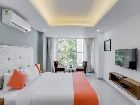 Communal lounge/ TV room, Bed in Okean De Goa Vagator Communal lounge/ TV room, Bed in Okean De Goa Vagator